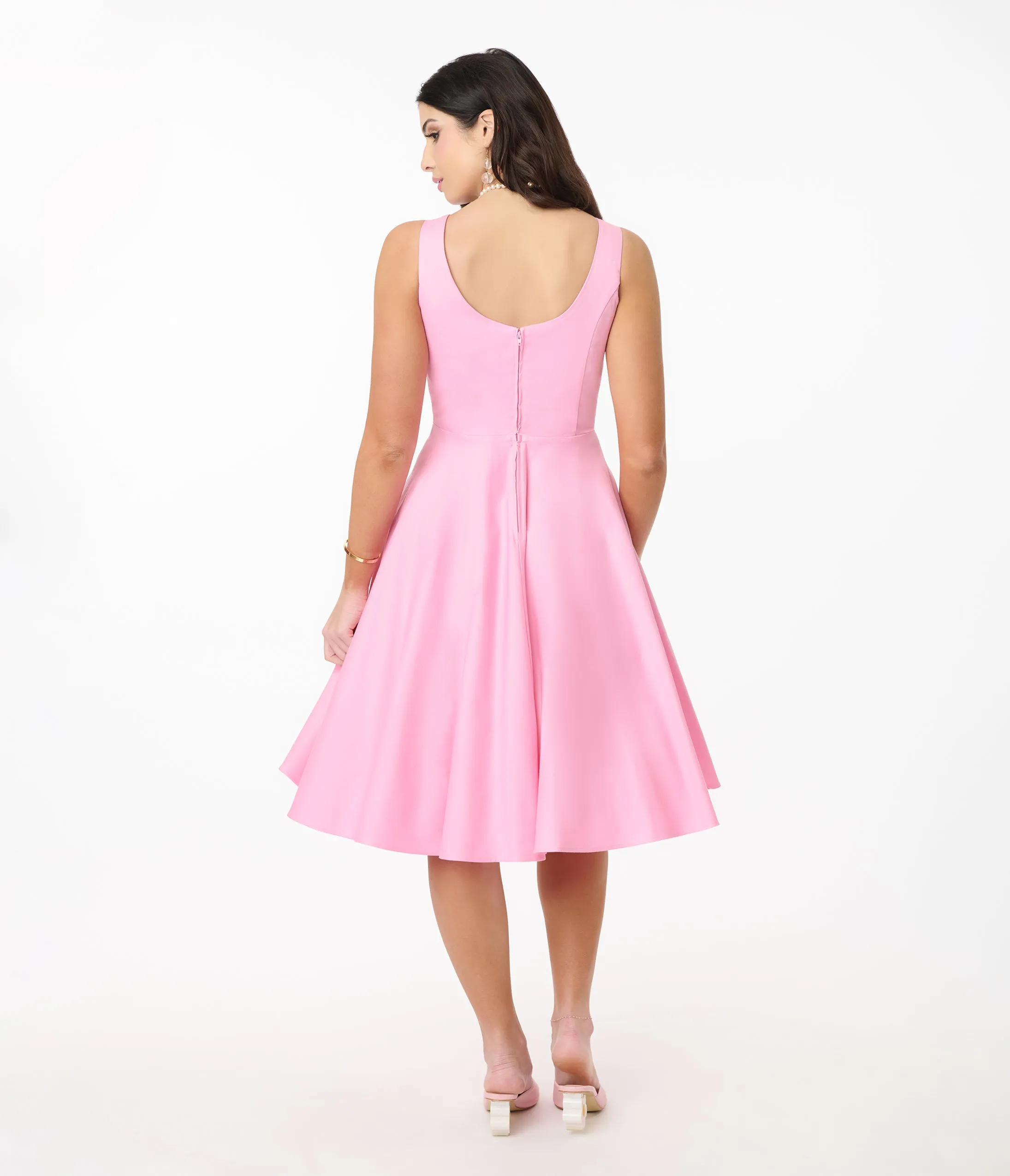 Hell Bunny Pink Heidi Cotton Swing Dress sold by Unique Vintage product image thumbnail 2