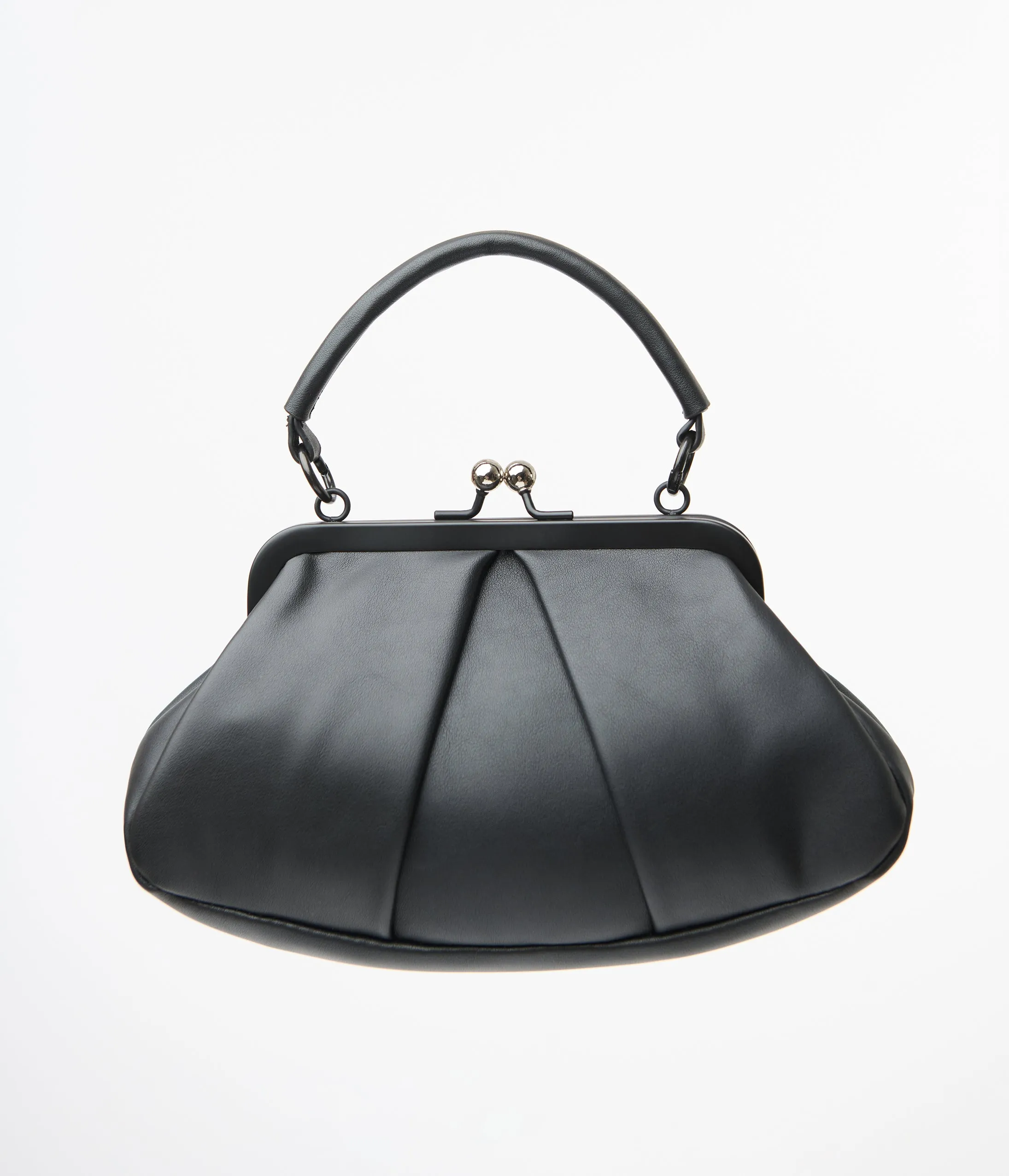 Royal Monk Black Leatherette Shirley Handbag sold by Unique Vintage