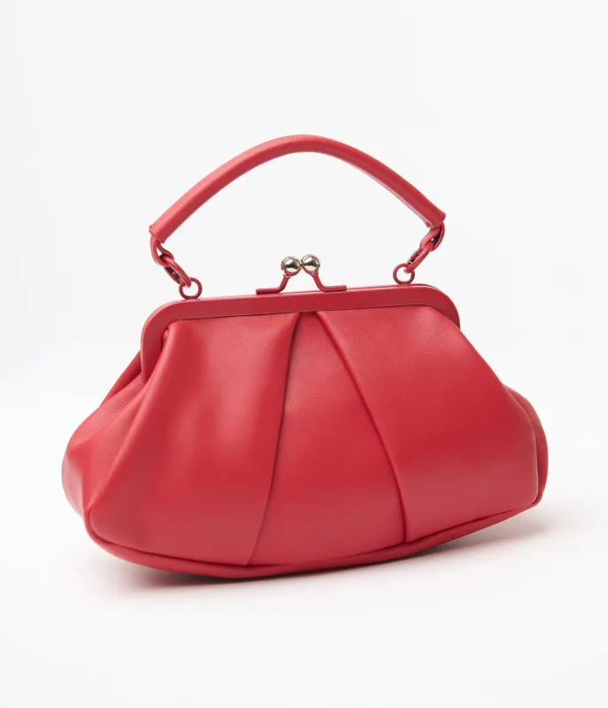 Royal Monk Red Leatherette Shirley Handbag sold by Unique Vintage
