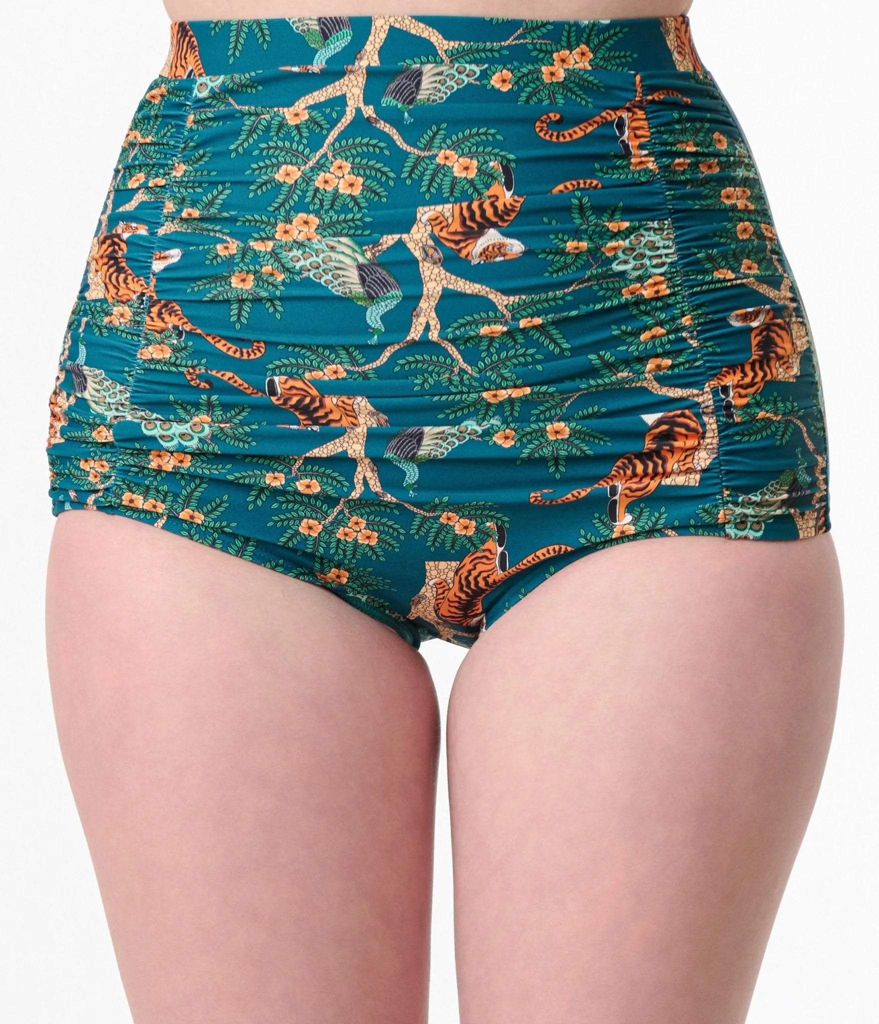 Unique Vintage Green Tiger Print Monroe Swim Bottom sold by Unique Vintage product image thumbnail 2
