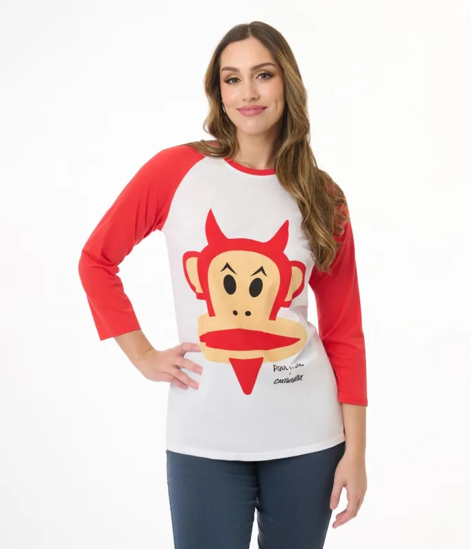 Cakeworthy Paul Frank Devil Julius Raglan Unisex Tee made by Cakeworthy