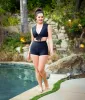 Unique Vintage Black High Waist Swim Shorts sold by Unique Vintage
