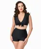 Unique Vintage Black High Waist Swim Shorts sold by Unique Vintage