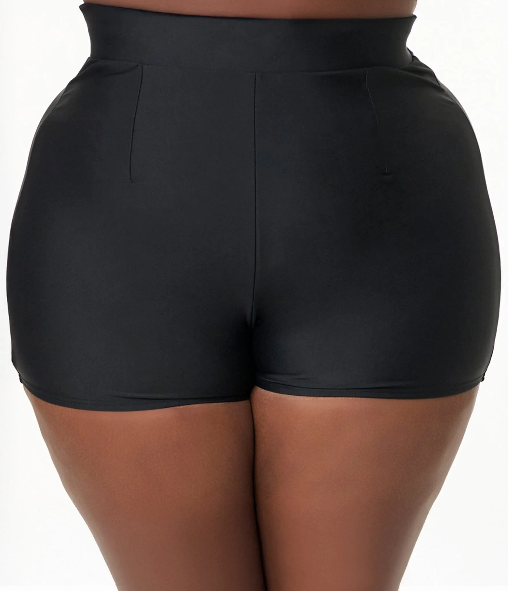 Unique Vintage Plus Size Black High Waist Swim Shorts sold by Unique Vintage product image thumbnail 2