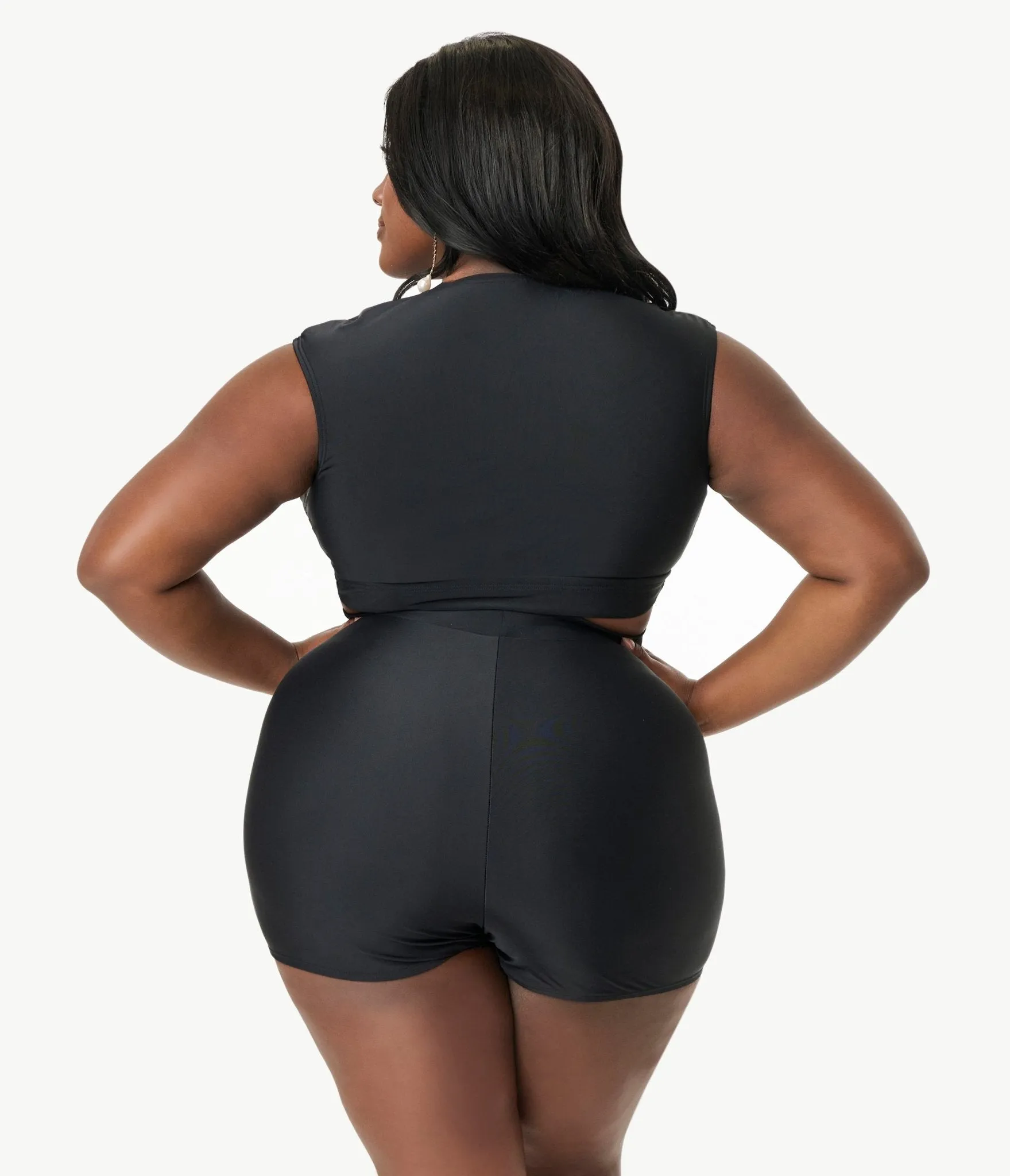 Unique Vintage Plus Size Black High Waist Swim Shorts sold by Unique Vintage product image thumbnail 3