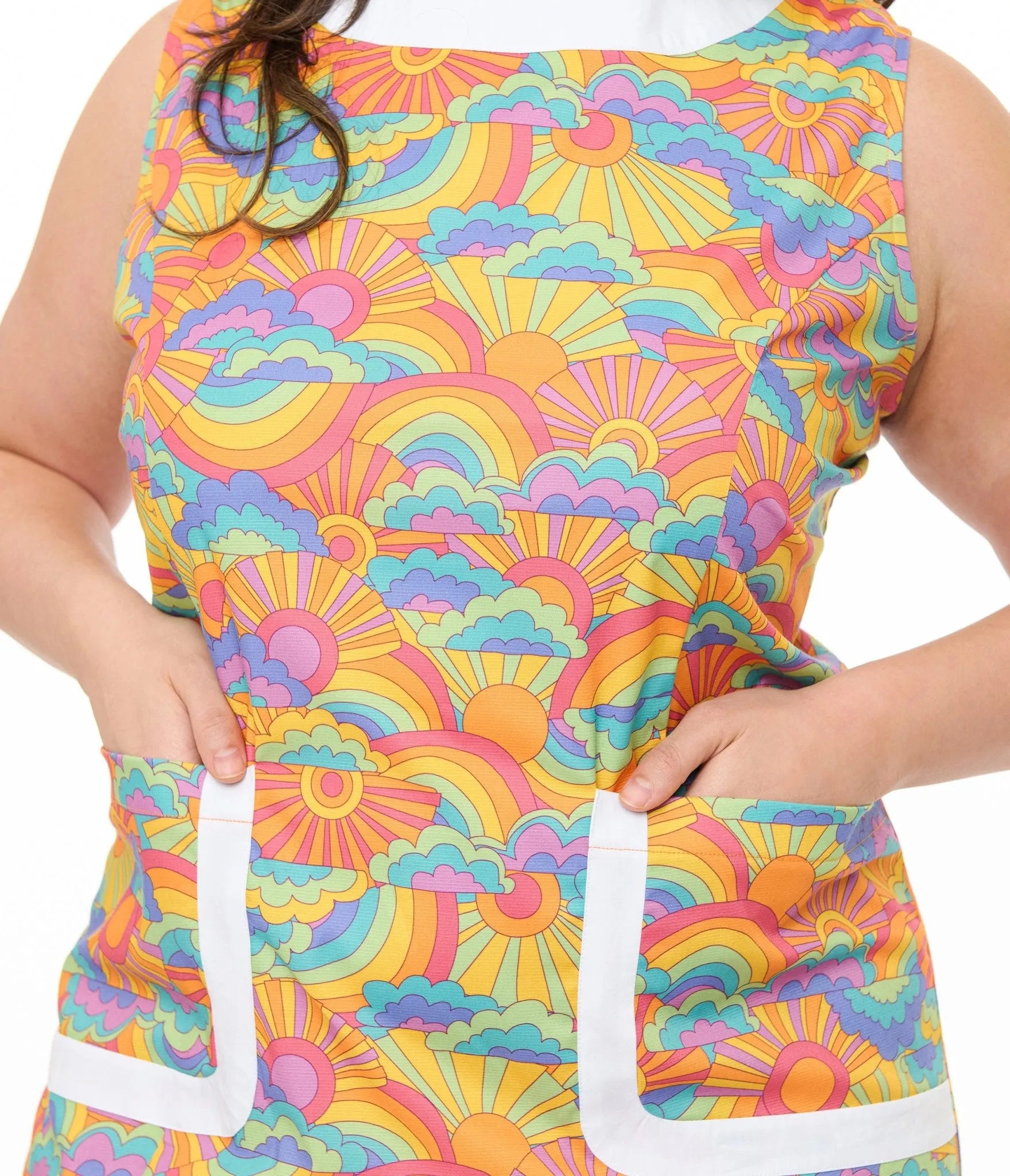 Smak Parlour Plus Size 1960s Happy Groovy Rainbows Mod Shift Dress sold by Unique Vintage product image thumbnail 2