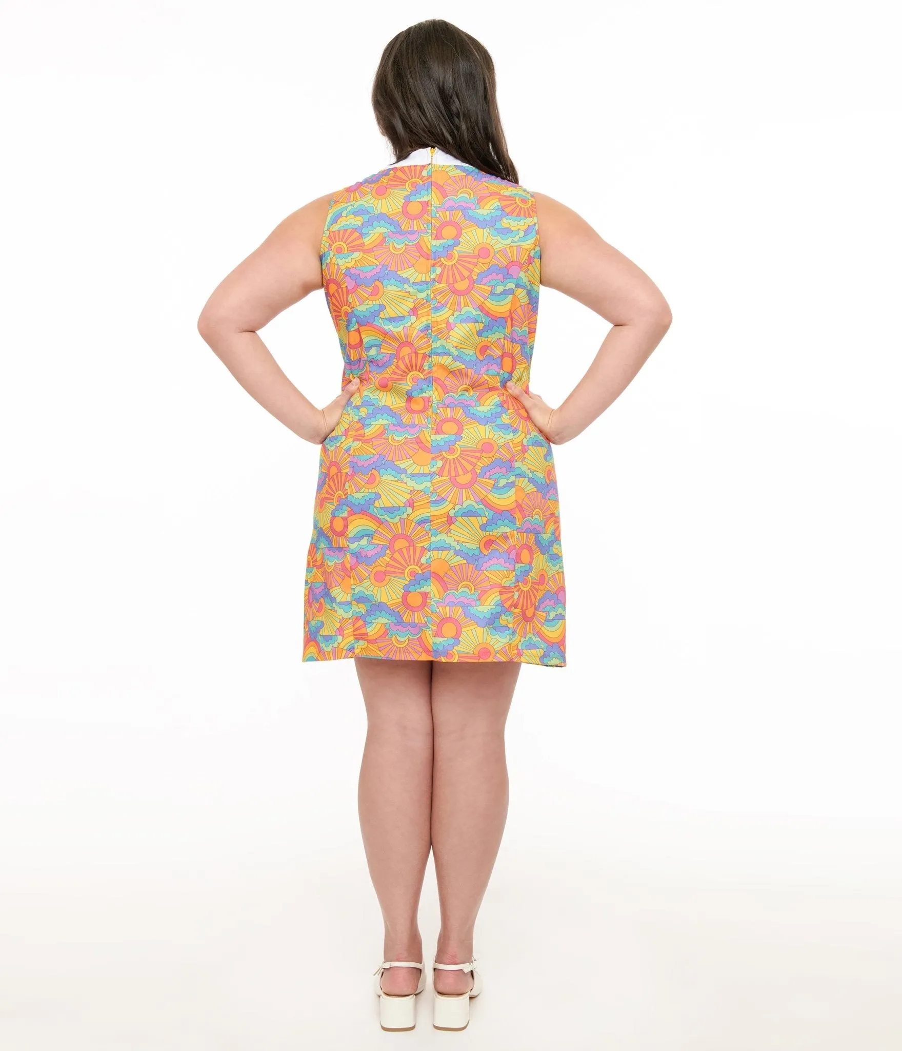 Smak Parlour Plus Size 1960s Happy Groovy Rainbows Mod Shift Dress sold by Unique Vintage product image thumbnail 3
