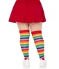 Leg Avenue Plus Size Rainbow Striped Thigh High Socks sold by Unique Vintage