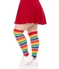 Leg Avenue Plus Size Rainbow Striped Thigh High Socks sold by Unique Vintage