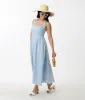 Light Blue Halter A-Line Midi Dress sold by Unique Vintage