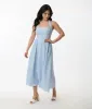Light Blue Halter A-Line Midi Dress sold by Unique Vintage
