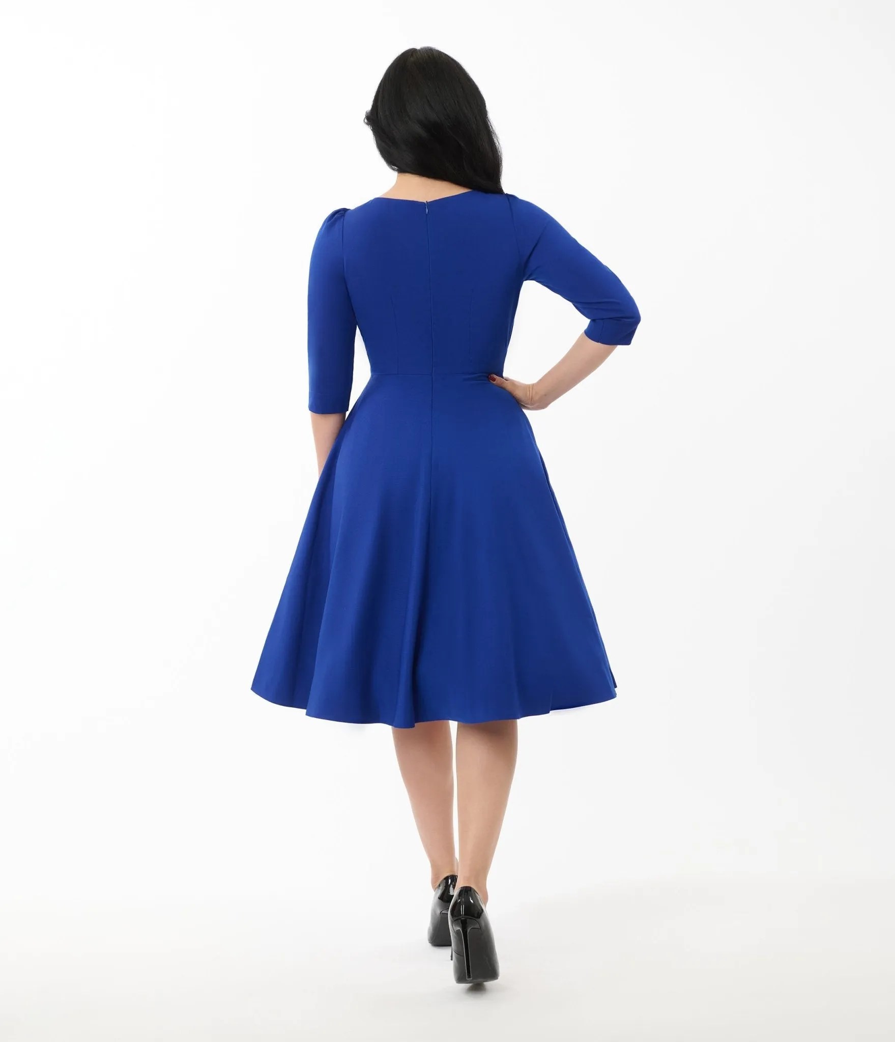 Heart My Closet 1950s Royal Blue Reese Swing Dress sold by Unique Vintage product image thumbnail 3