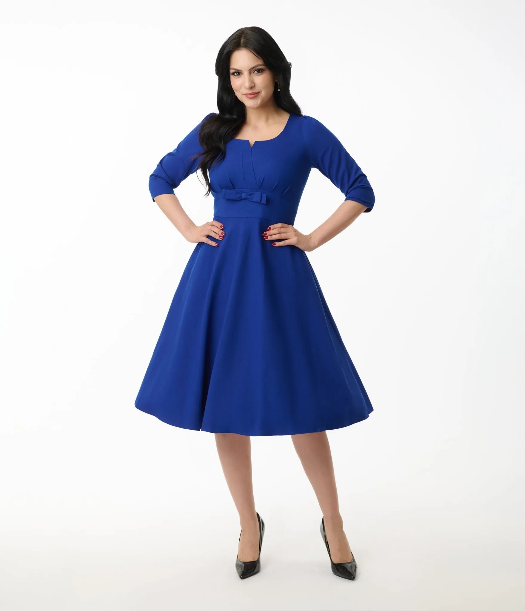Heart My Closet 1950s Royal Blue Reese Swing Dress sold by Unique Vintage product image thumbnail 4