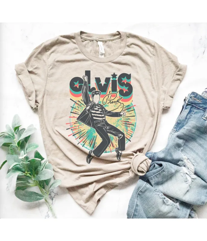 Rockin Elvis Cotton Unisex Graphic Tee sold by Unique Vintage