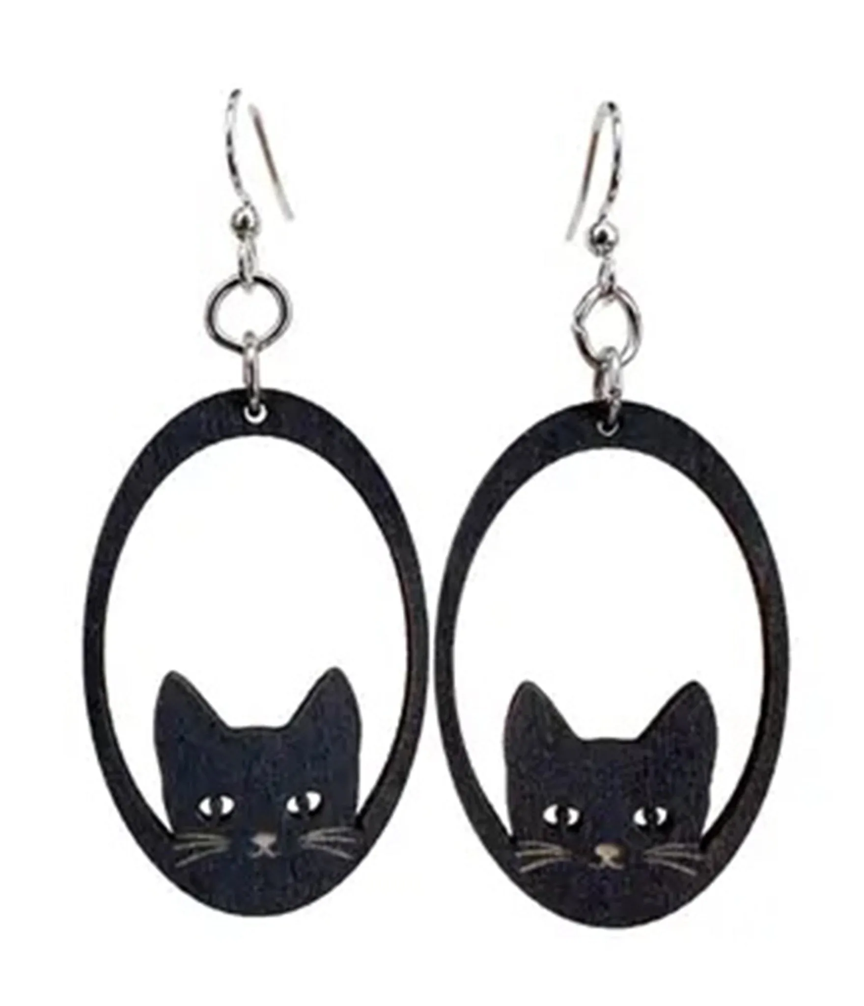 Sneaky Black Cat Earrings sold by Unique Vintage