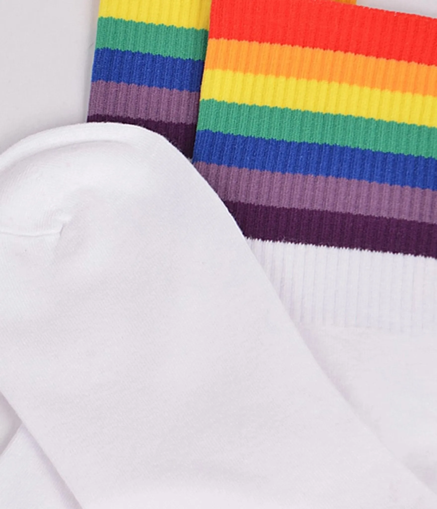 Rainbow Trim & White Crew Socks sold by Unique Vintage product image thumbnail 3