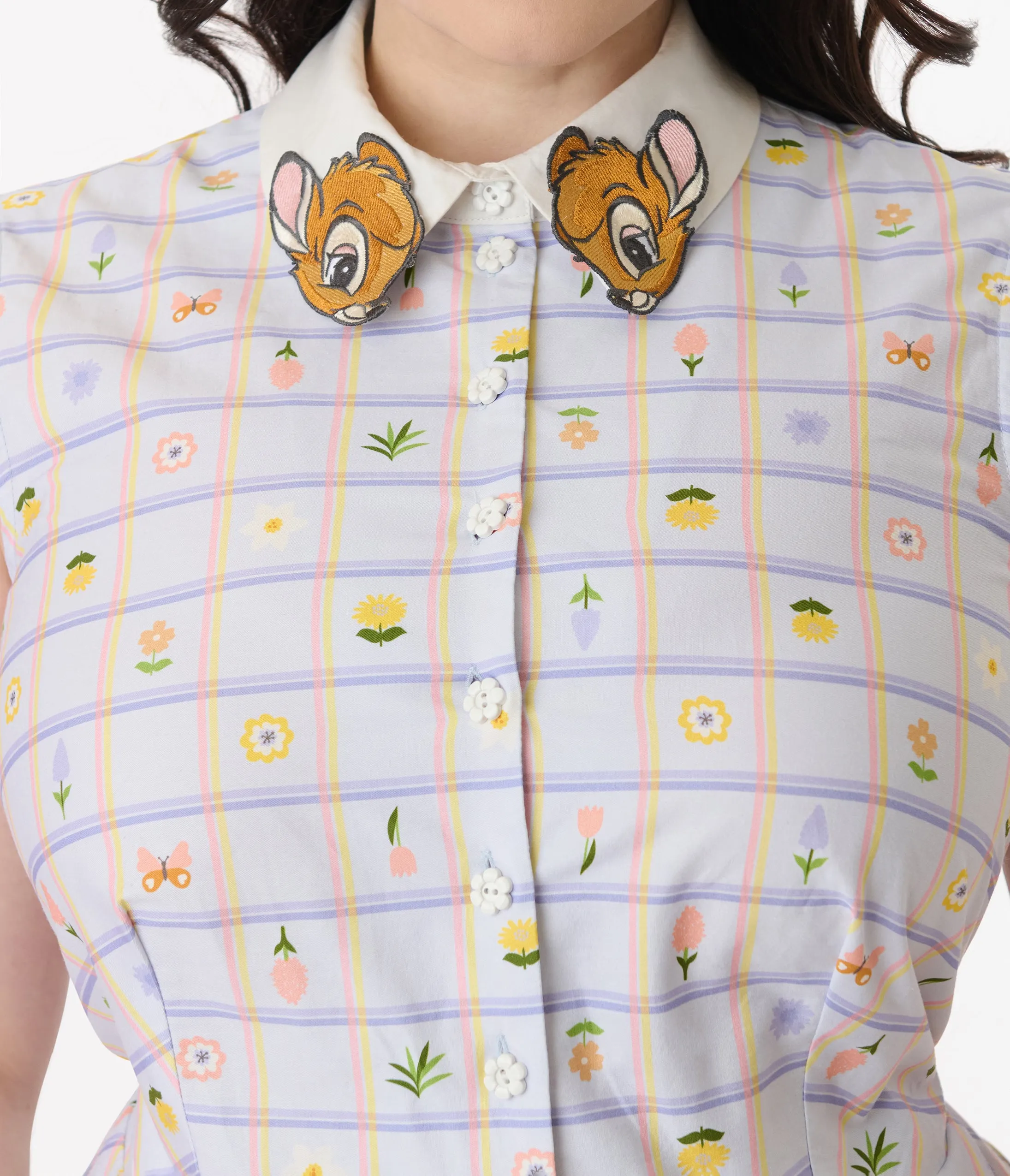 Disney Bambi Collection by Unique Vintage Plus Size Lavender Spring Plaid Darlene Swing Dress sold by Unique Vintage product image thumbnail 2