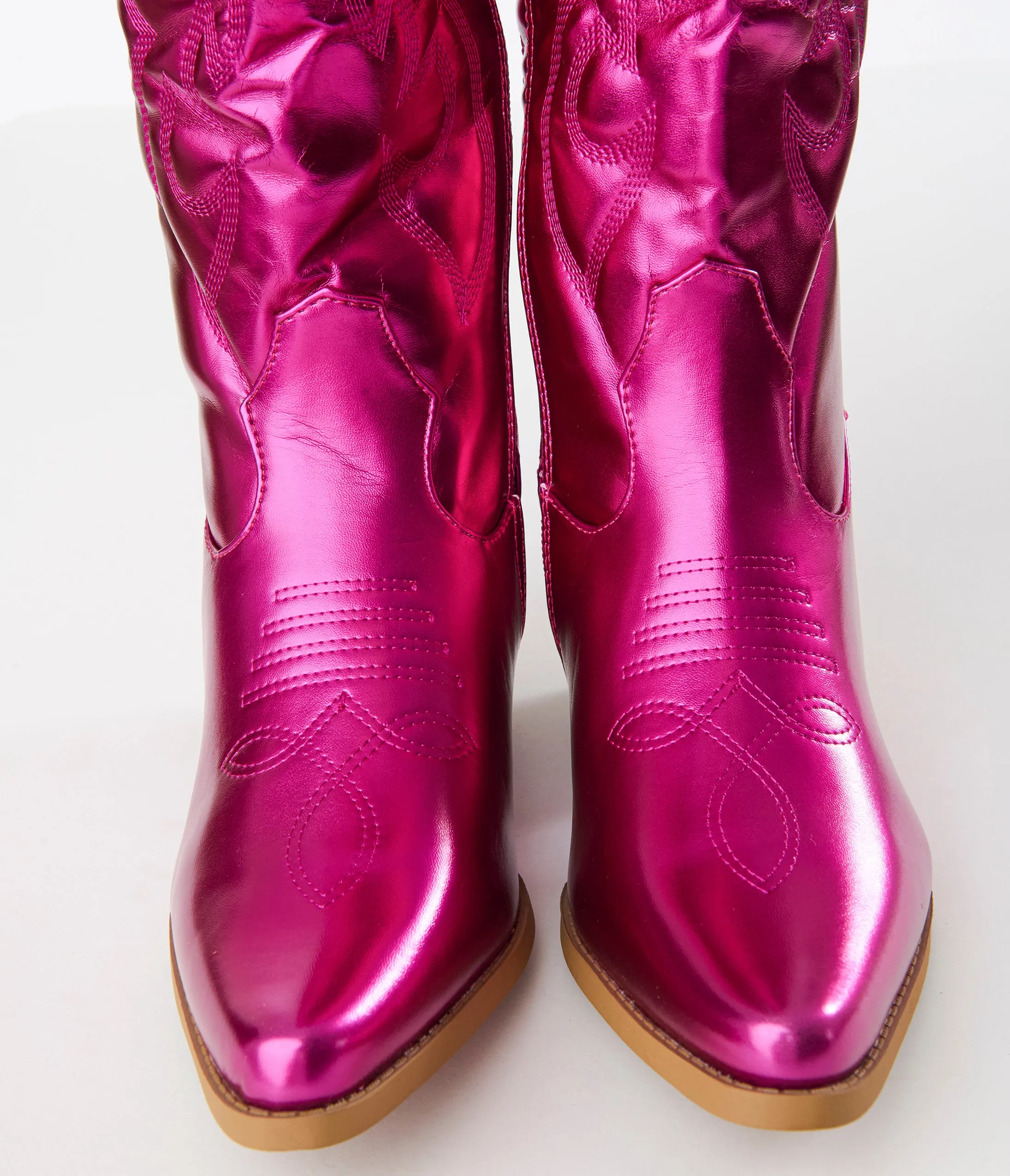 Hot Pink Patent Leatherette Cowboy Boots sold by Unique Vintage product image thumbnail 3