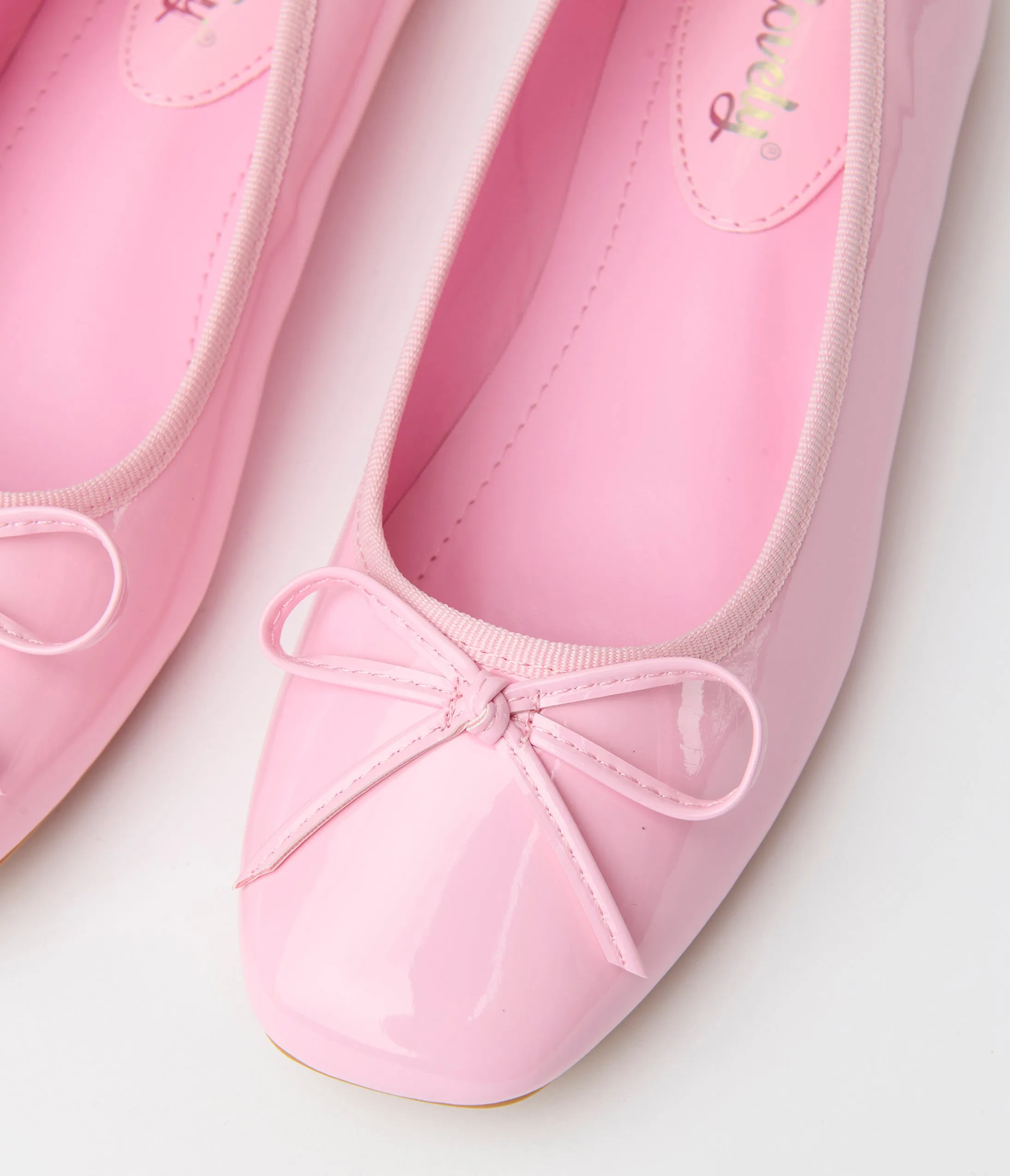 1960s Blush Pink Patent Leatherette Flats sold by Unique Vintage product image thumbnail 2