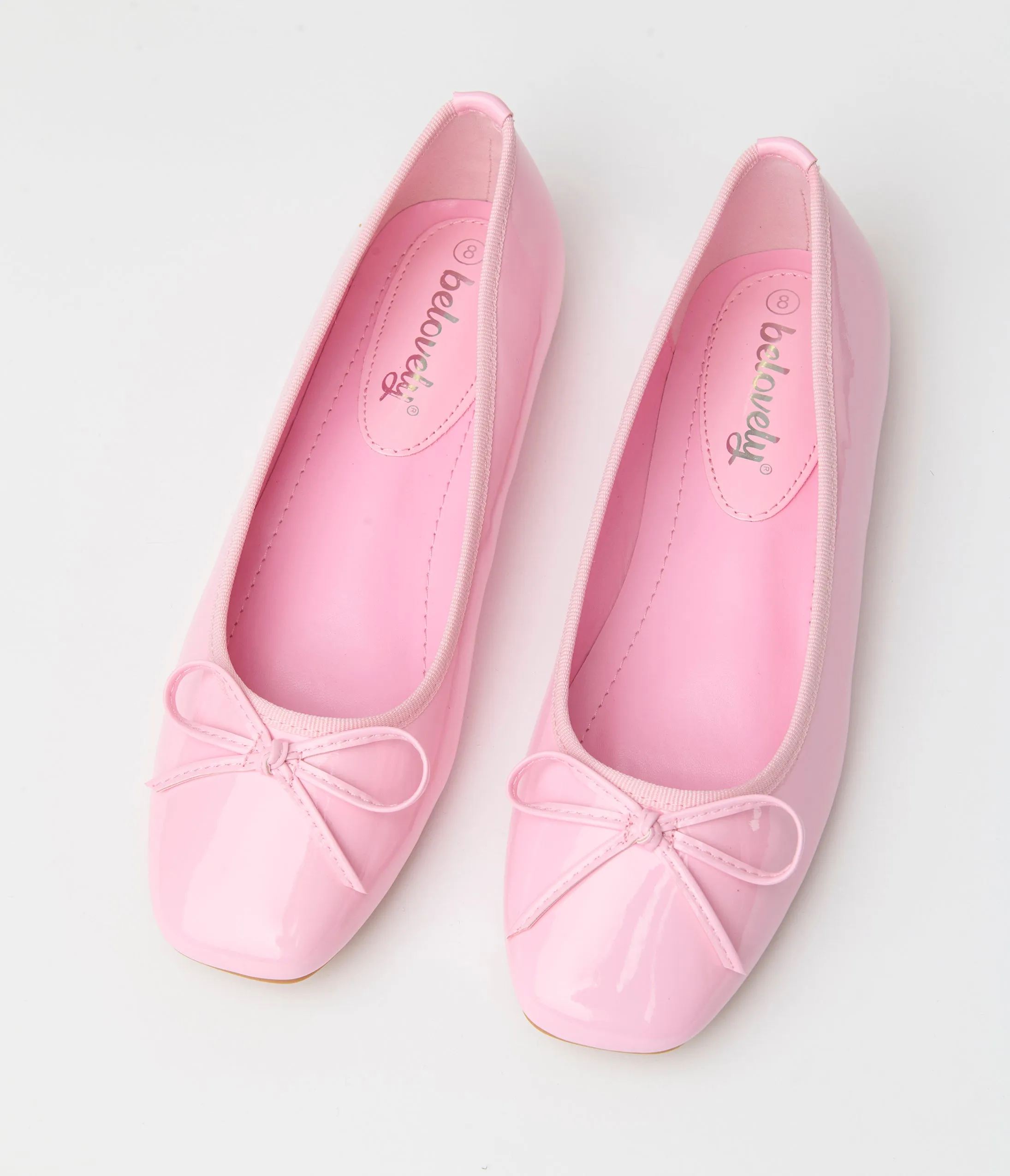 1960s Blush Pink Patent Leatherette Flats sold by Unique Vintage product image thumbnail 3
