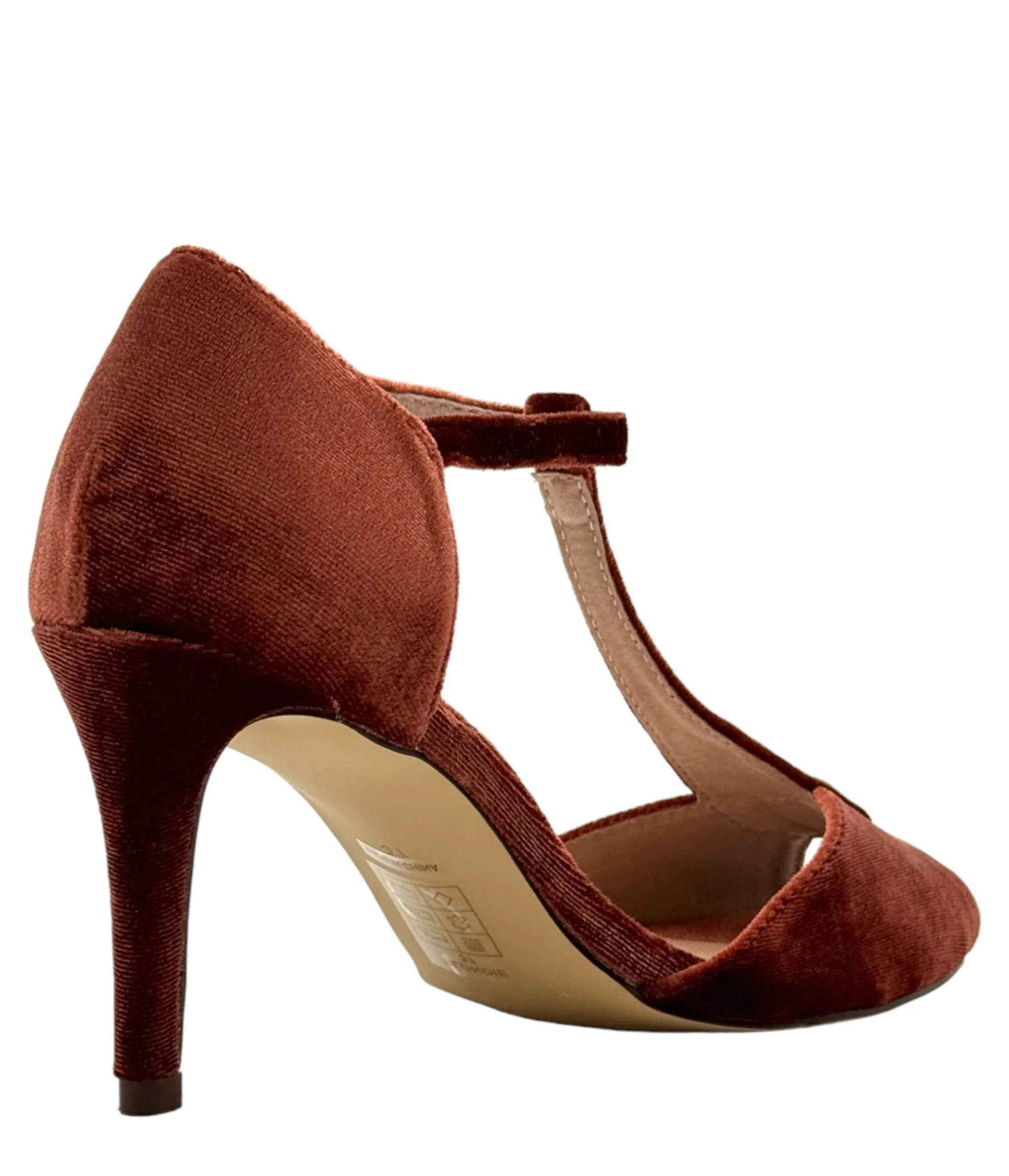 Chelsea Crew Rust T-Strap Velvet Blondie Heels sold by Unique Vintage product image thumbnail 2