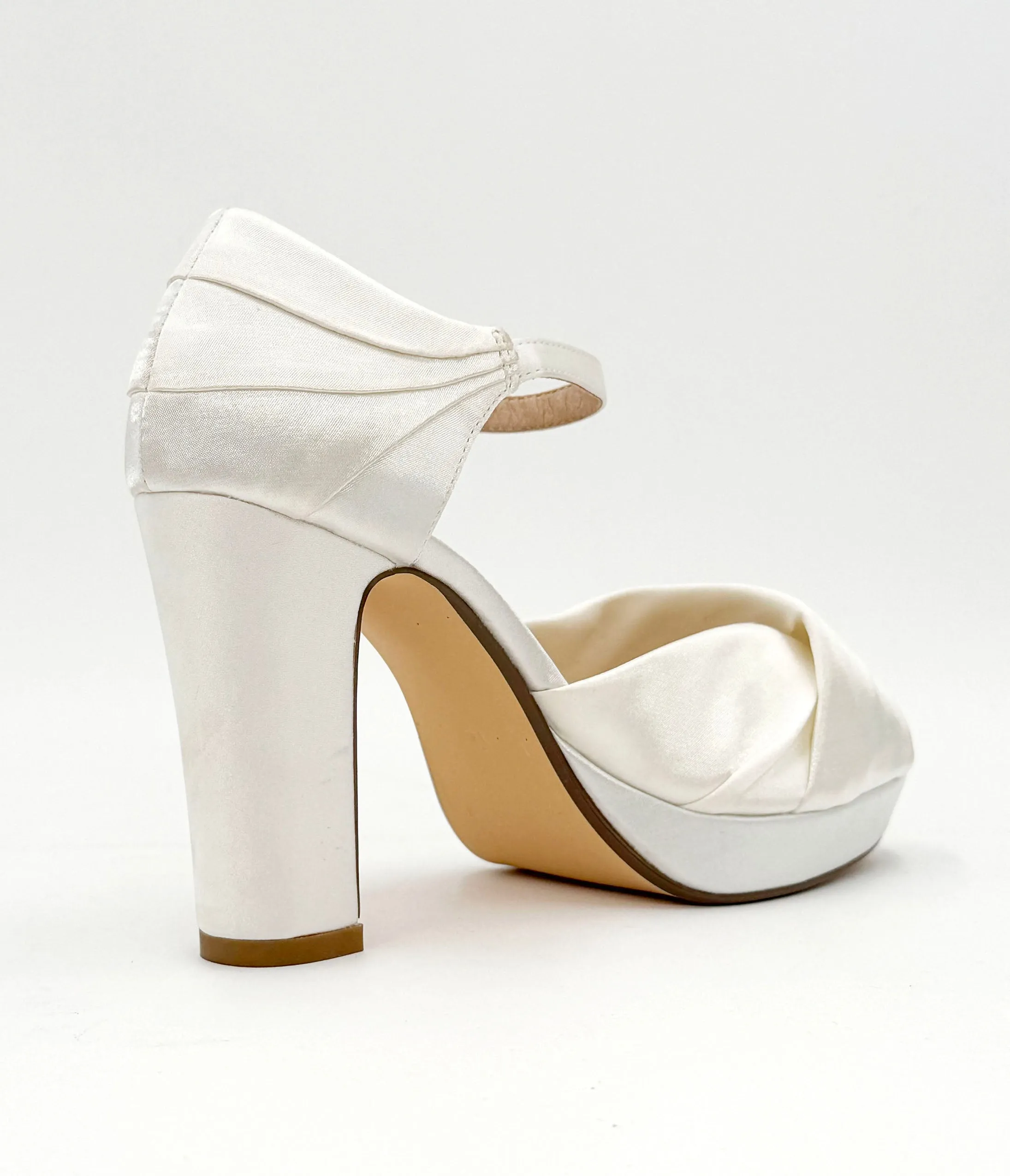 Chelsea Crew White Satin Gloria Heels sold by Unique Vintage product image thumbnail 2