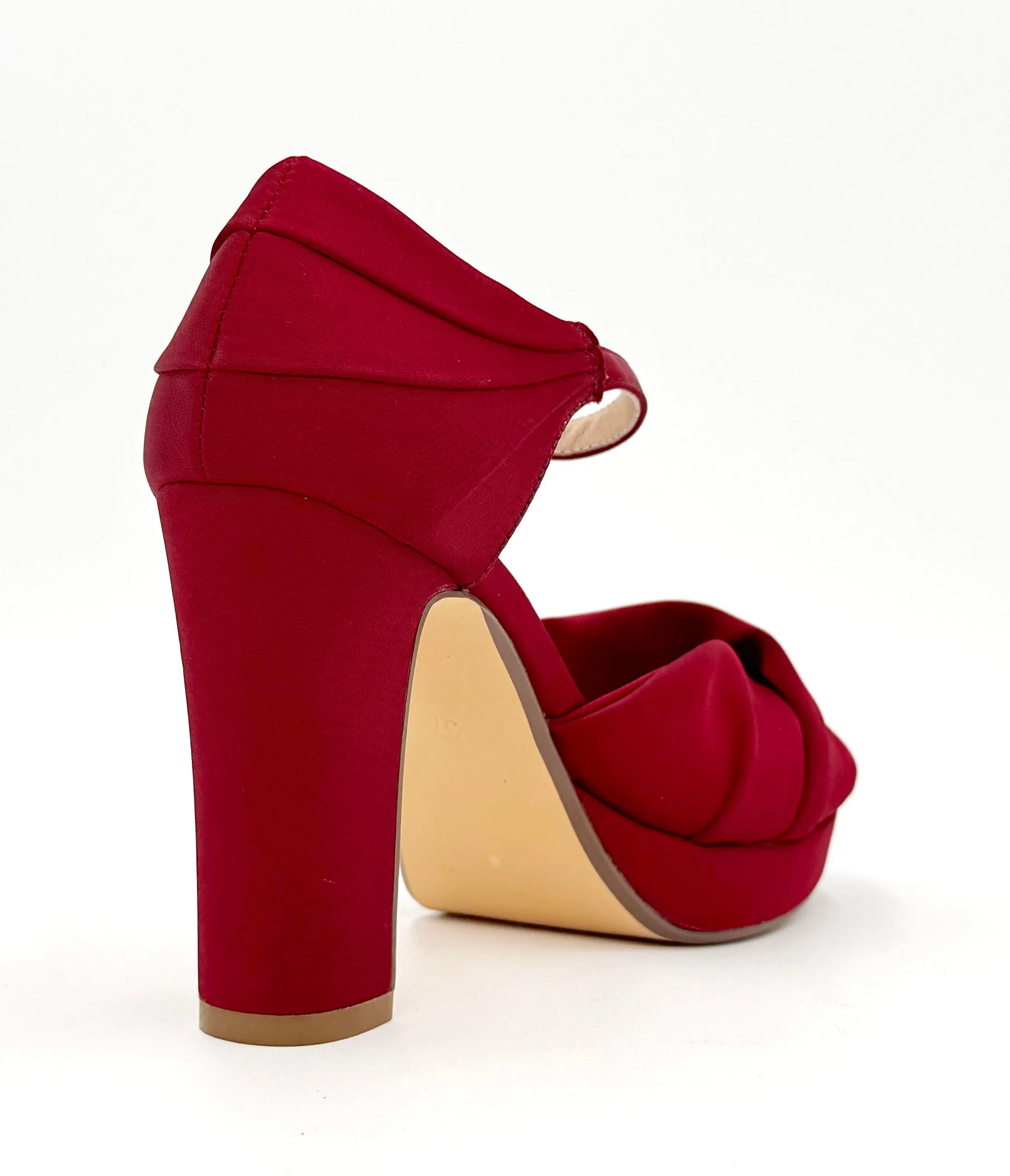 Chelsea Crew Red Satin Gloria Heels sold by Unique Vintage product image thumbnail 2