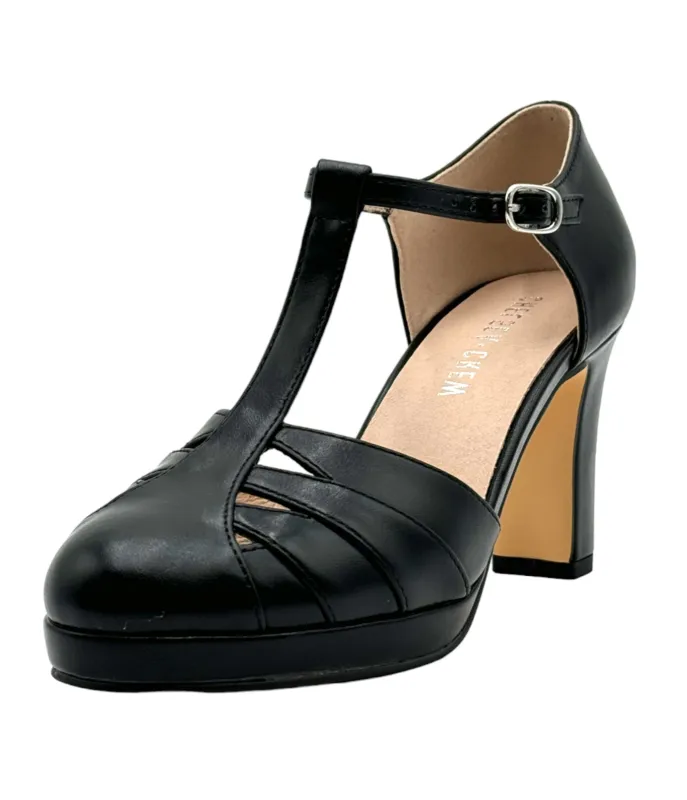 Chelsea Crew Black T-Strap Francine Heels sold by Unique Vintage