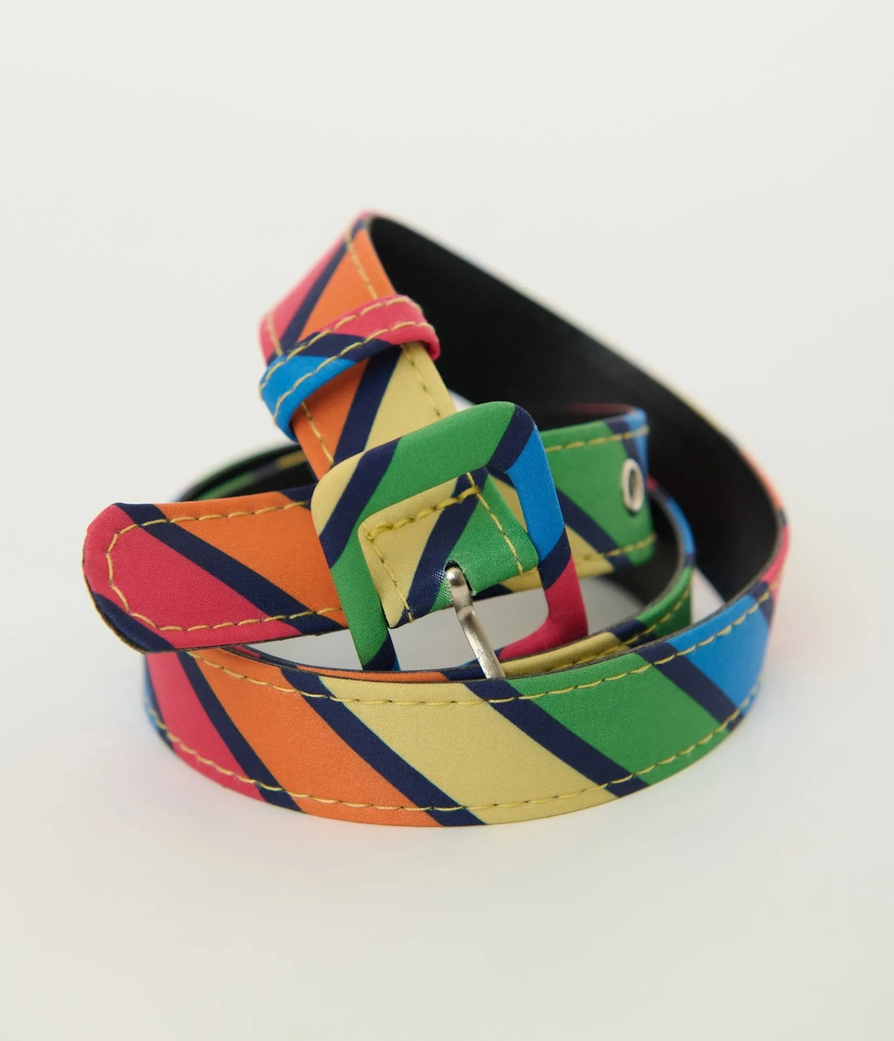 Unique Vintage Rainbow Stripe Skinny Belt sold by Unique Vintage