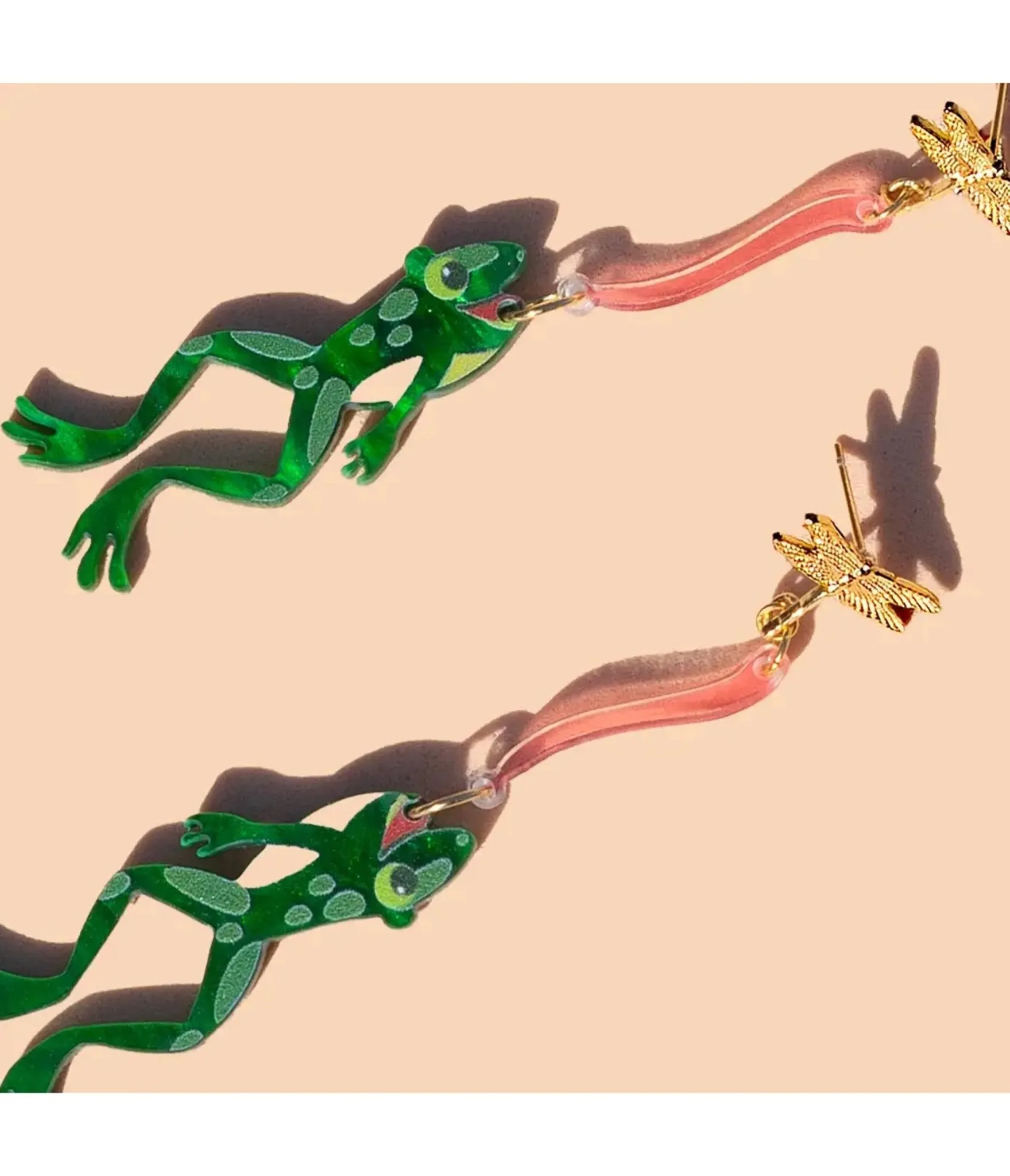 Green Leap Frog Earrings sold by Unique Vintage product image thumbnail 2