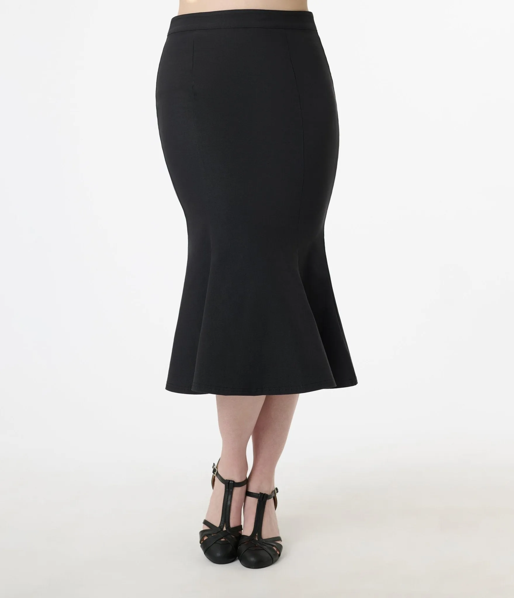 Unique Vintage 1940s Black Trumpet Skirt sold by Unique Vintage product image thumbnail 2