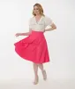 Unique Vintage 1950s Hot Pink High Waist Vivian Swing Skirt sold by Unique Vintage