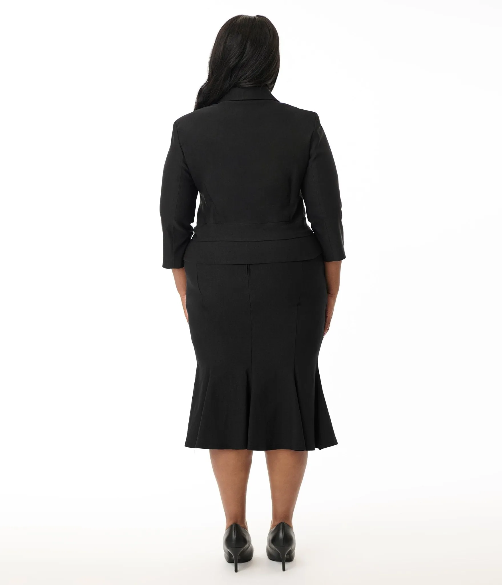 Unique Vintage Plus Size 1940s Black Trumpet Skirt sold by Unique Vintage product image thumbnail 3