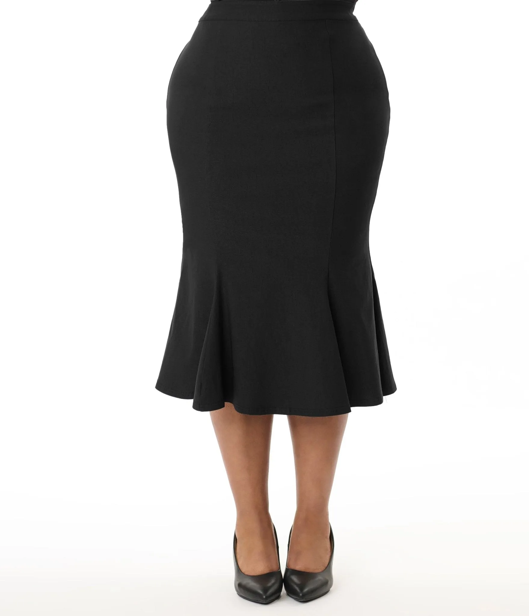 Unique Vintage Plus Size 1940s Black Trumpet Skirt sold by Unique Vintage product image thumbnail 2