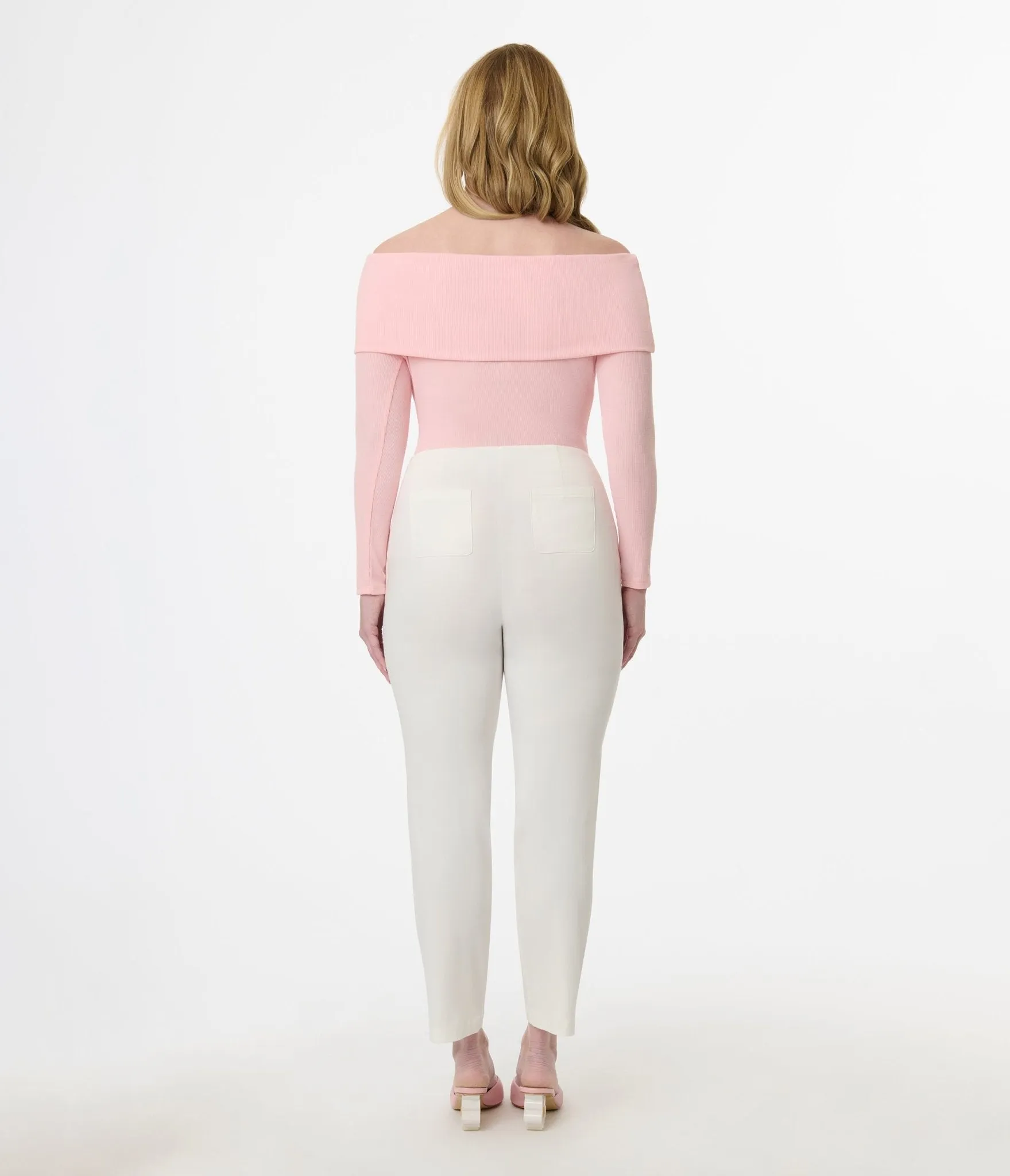 Unique Vintage 1960s Light Pink Folded Shoulder Knit Top sold by Unique Vintage product image thumbnail 2