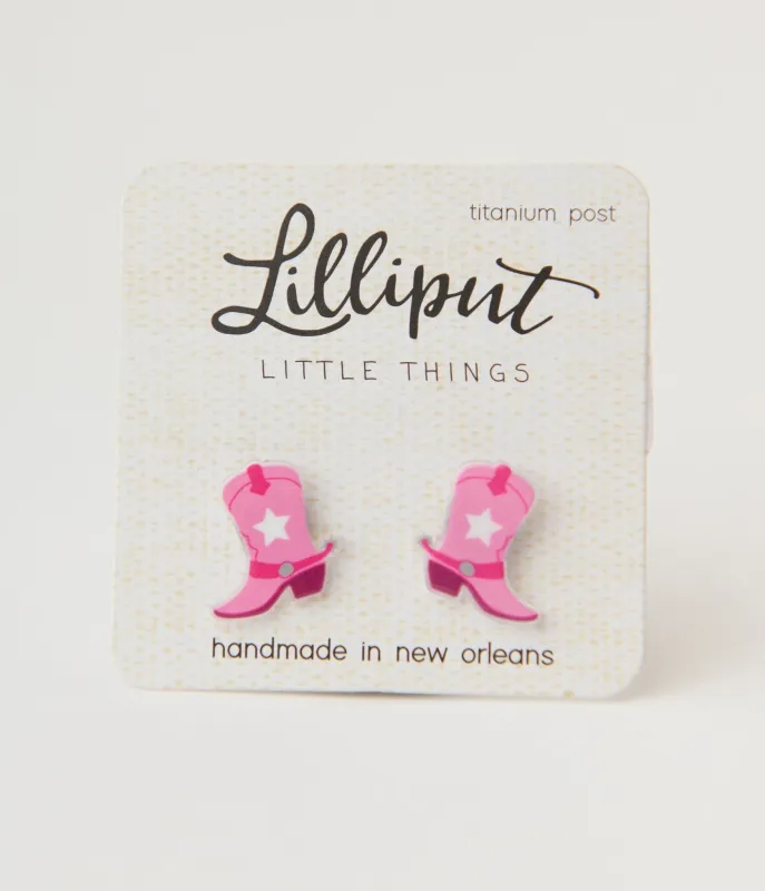Pink Cowgirl Boot Earrings sold by Unique Vintage