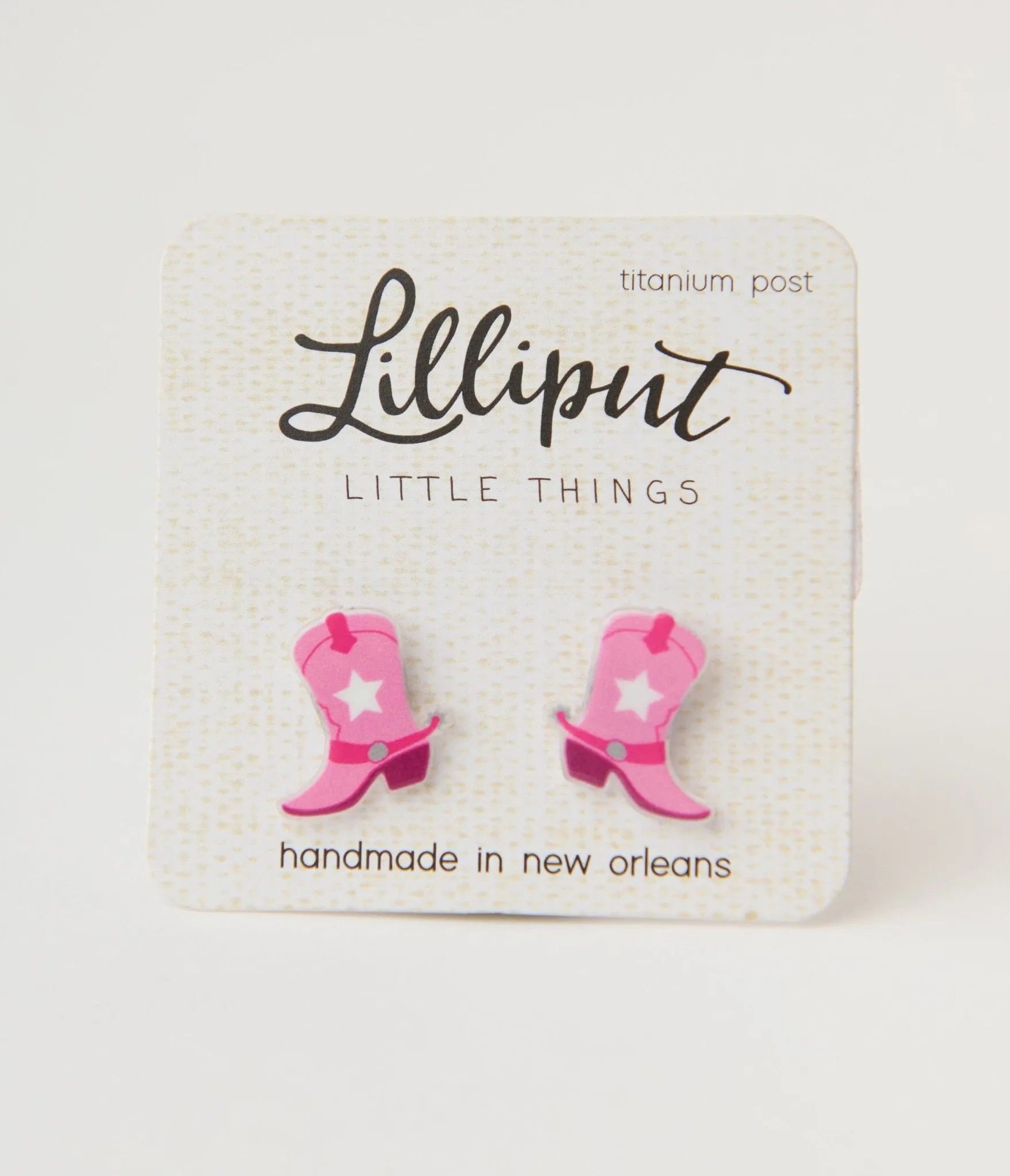 Pink Cowgirl Boot Earrings sold by Unique Vintage