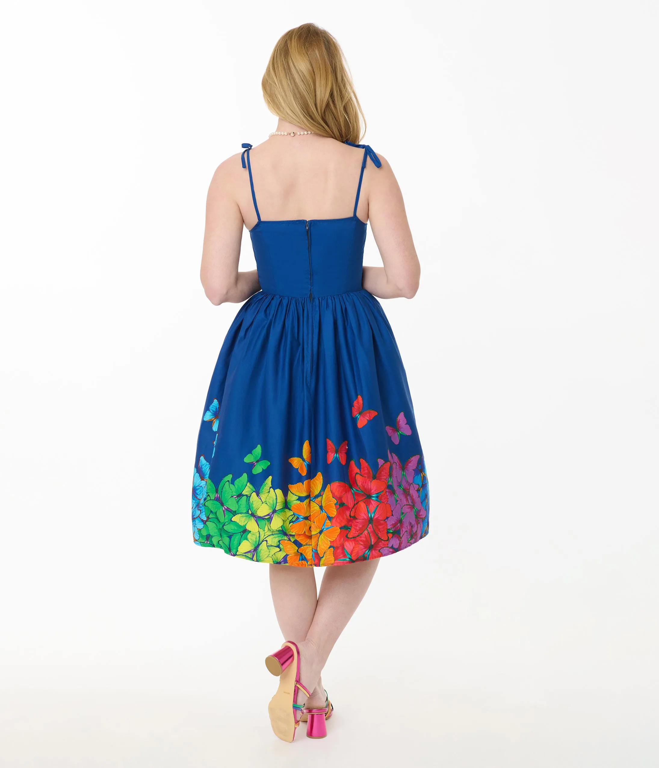 Unique Vintage Rainbow Butterfly Cotton Bobbie Swing Dress sold by Unique Vintage product image thumbnail 4