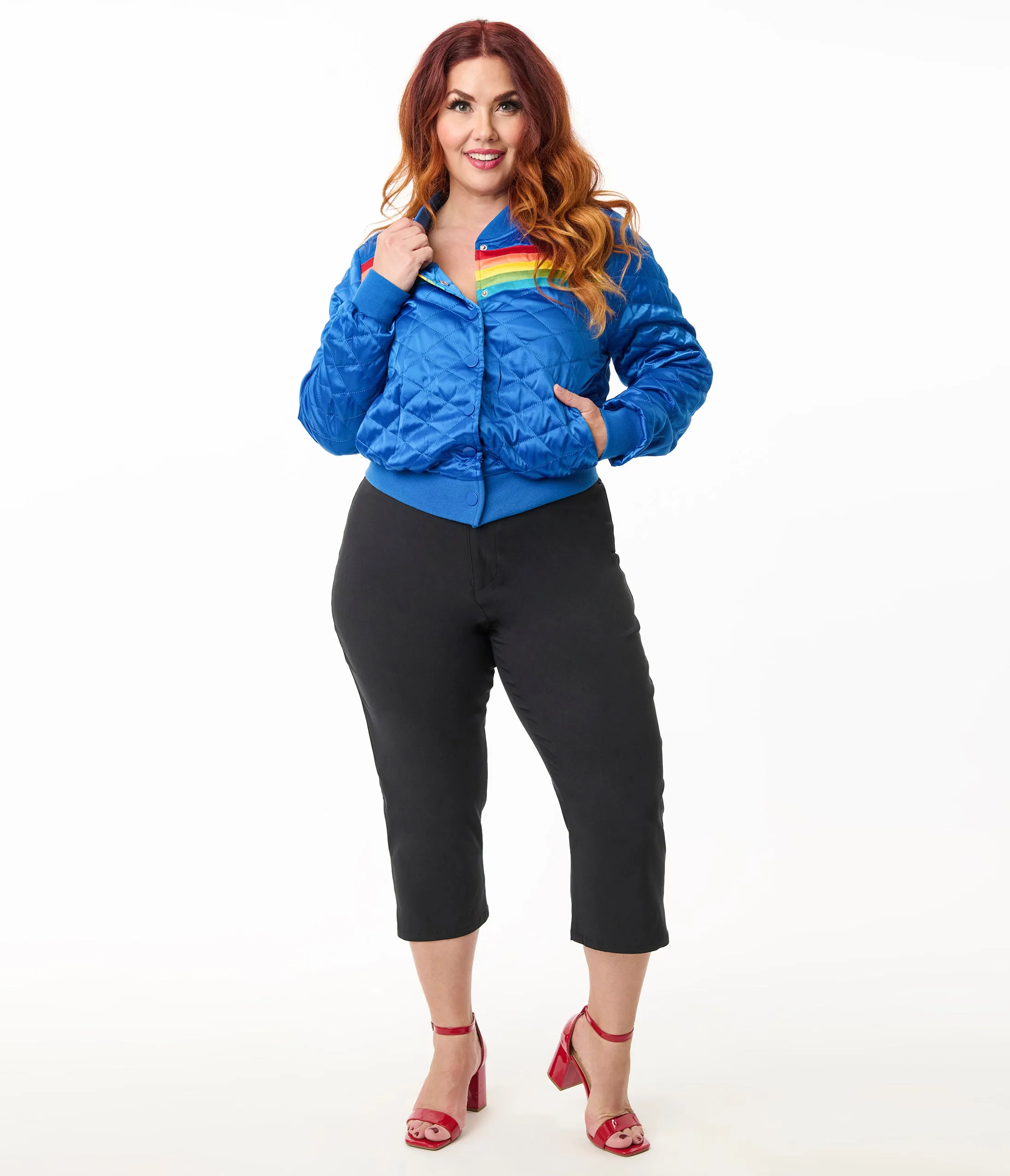 Unique Vintage Plus Size Black & Rainbow Rachelle Capri Pants sold by Unique Vintage product image thumbnail 4