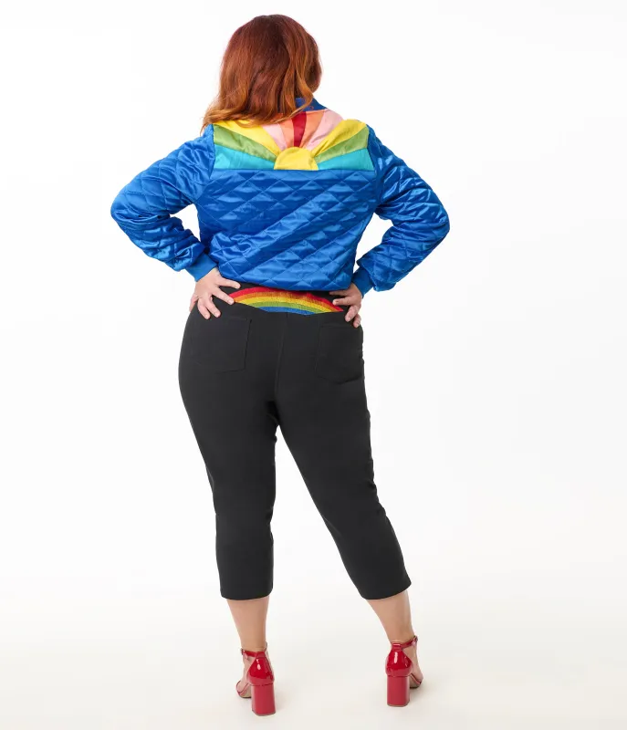 Unique Vintage Plus Size Black & Rainbow Rachelle Capri Pants sold by Unique Vintage
