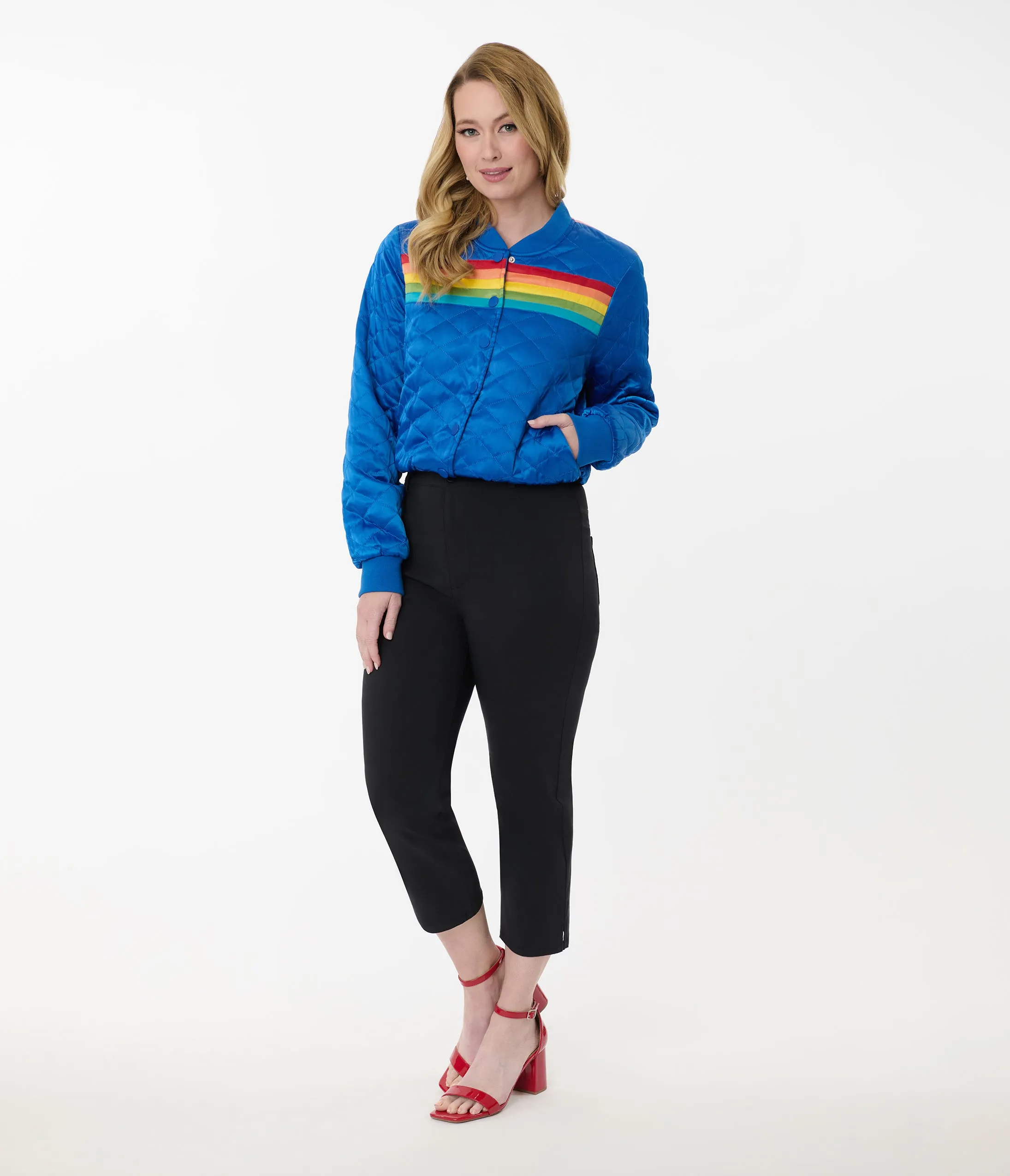 Unique Vintage Black & Rainbow Rachelle Capri Pants sold by Unique Vintage product image thumbnail 3