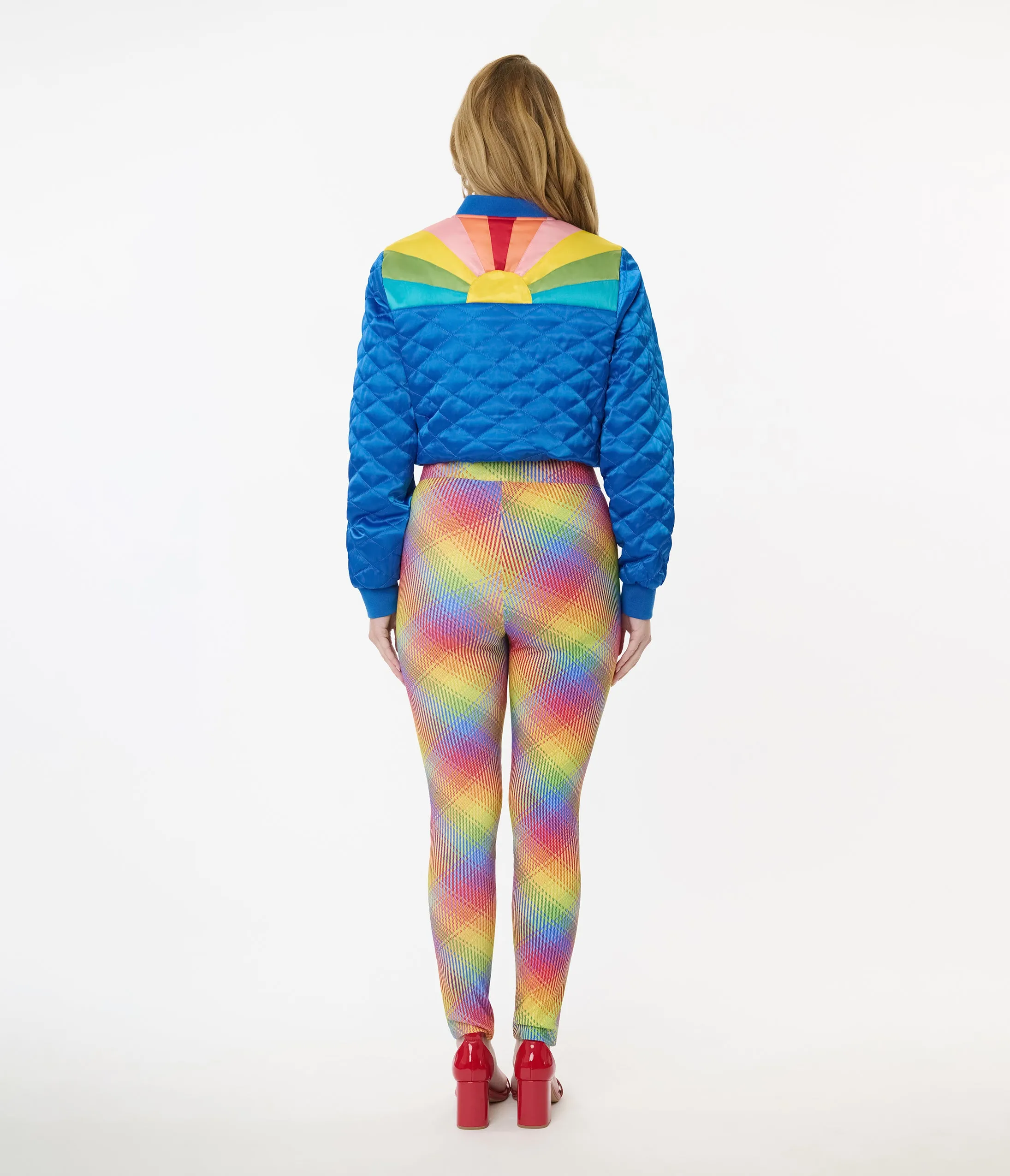 Unique Vintage Rainbow Plaid High Waist Rizzo Cigarette Pants sold by Unique Vintage product image thumbnail 3