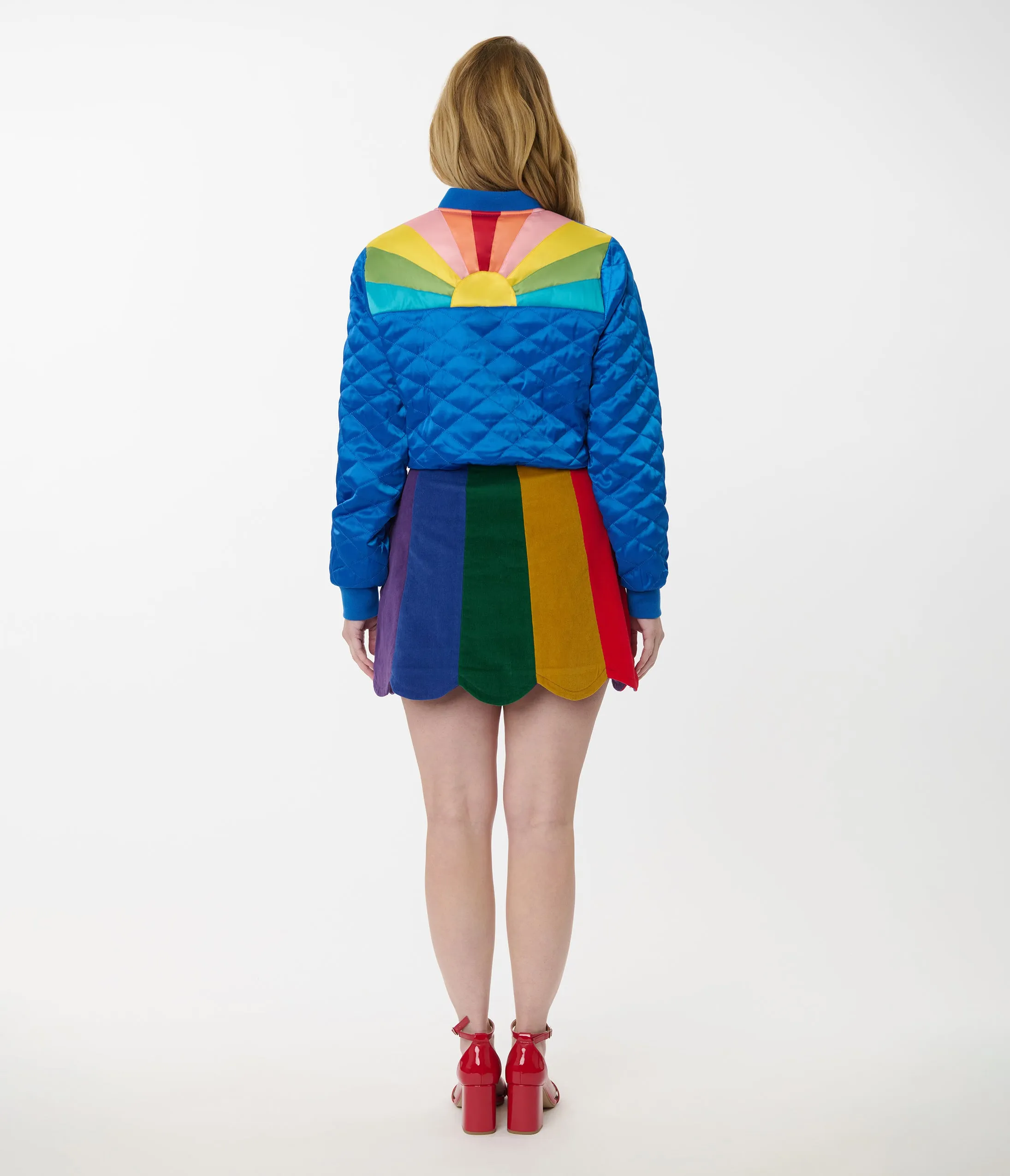 Smak Parlour Rainbow Stripe Corduroy Mini Skirt sold by Unique Vintage product image thumbnail 3