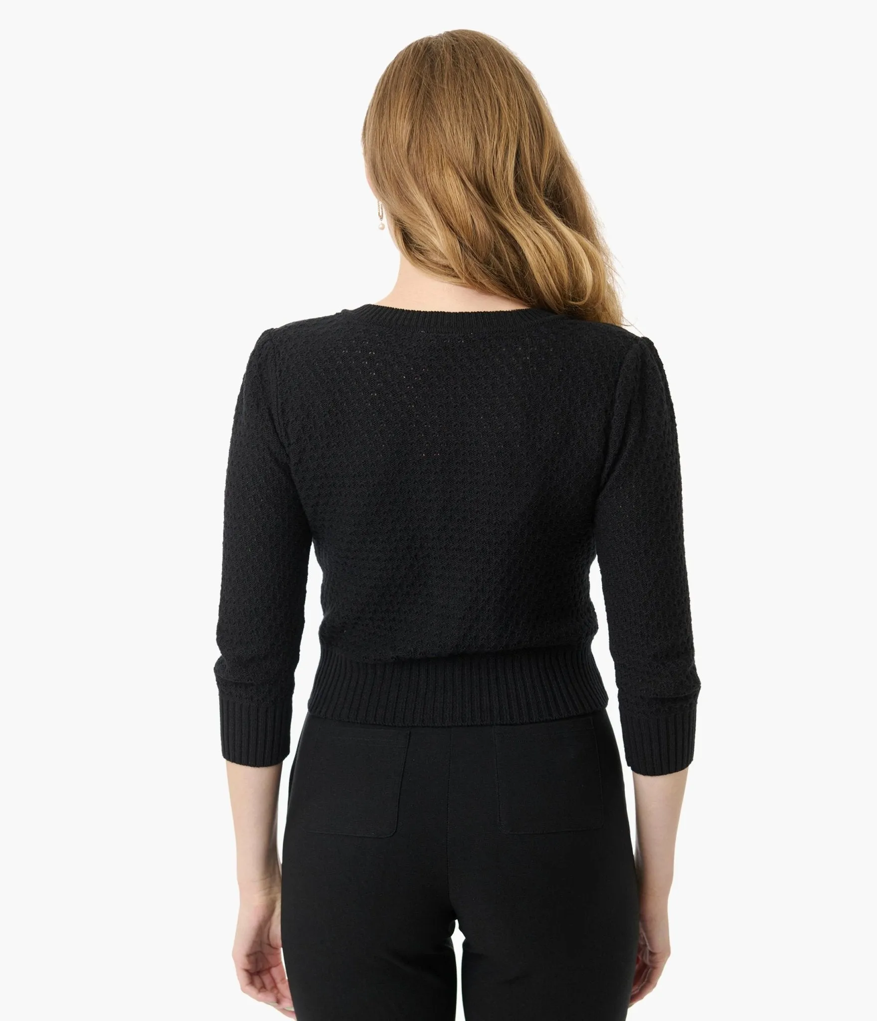 Mischief Made Black Strawberry Fields Forever Cropped Cardigan sold by Unique Vintage product image thumbnail 3