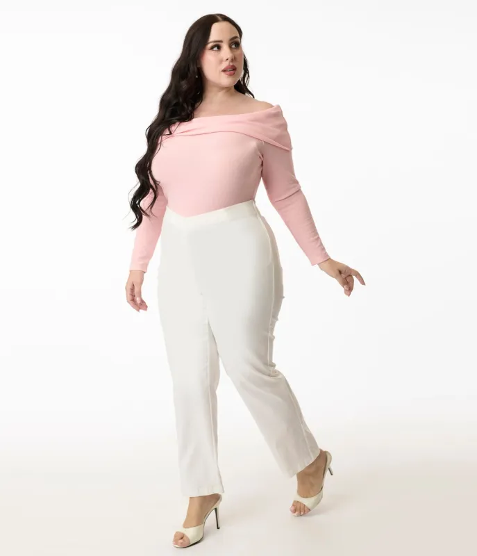 Unique Vintage Plus Size 1960s White Cigarette Pants sold by Unique Vintage