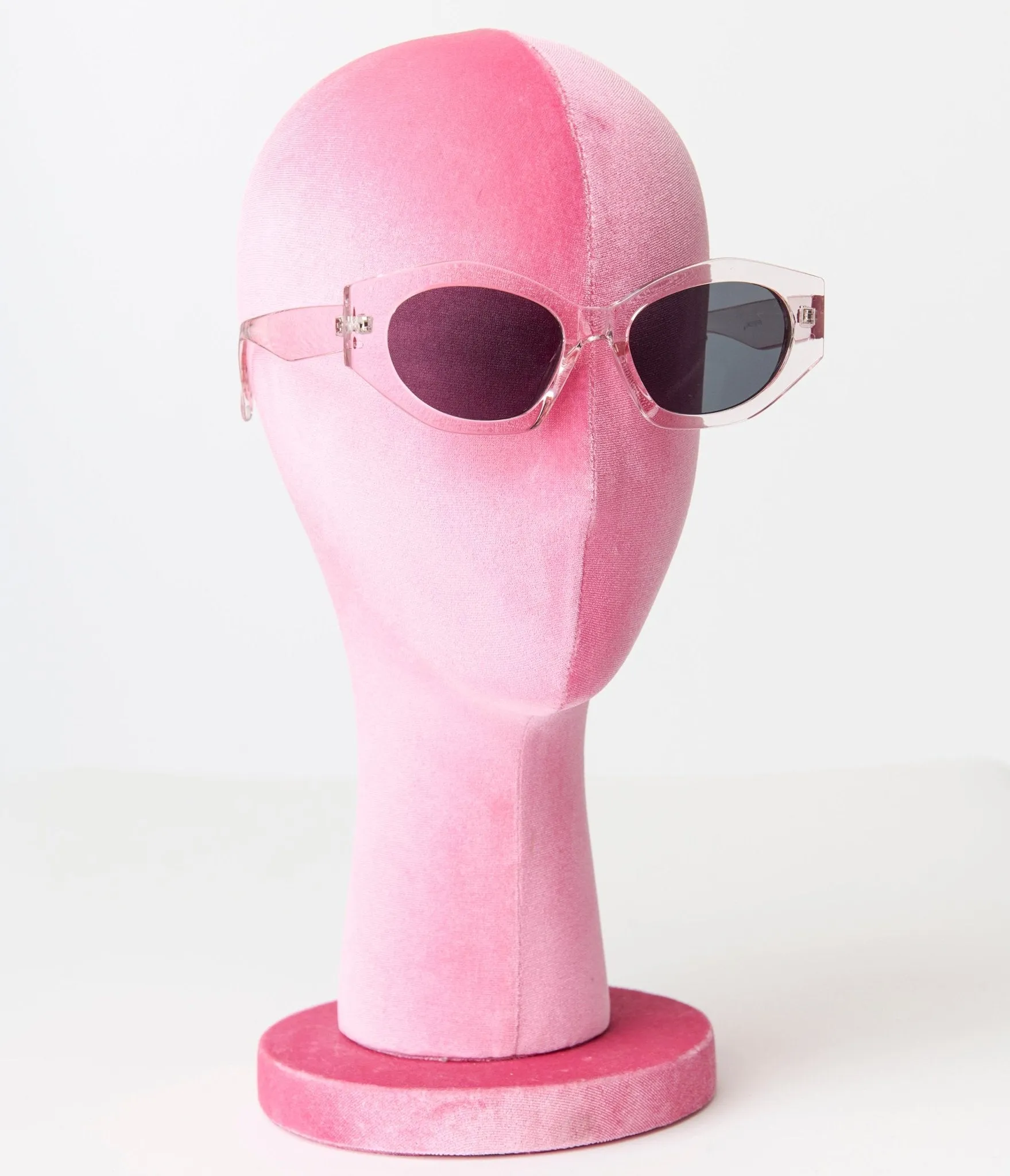 Clear Pink Geometric Sunglasses sold by Unique Vintage
