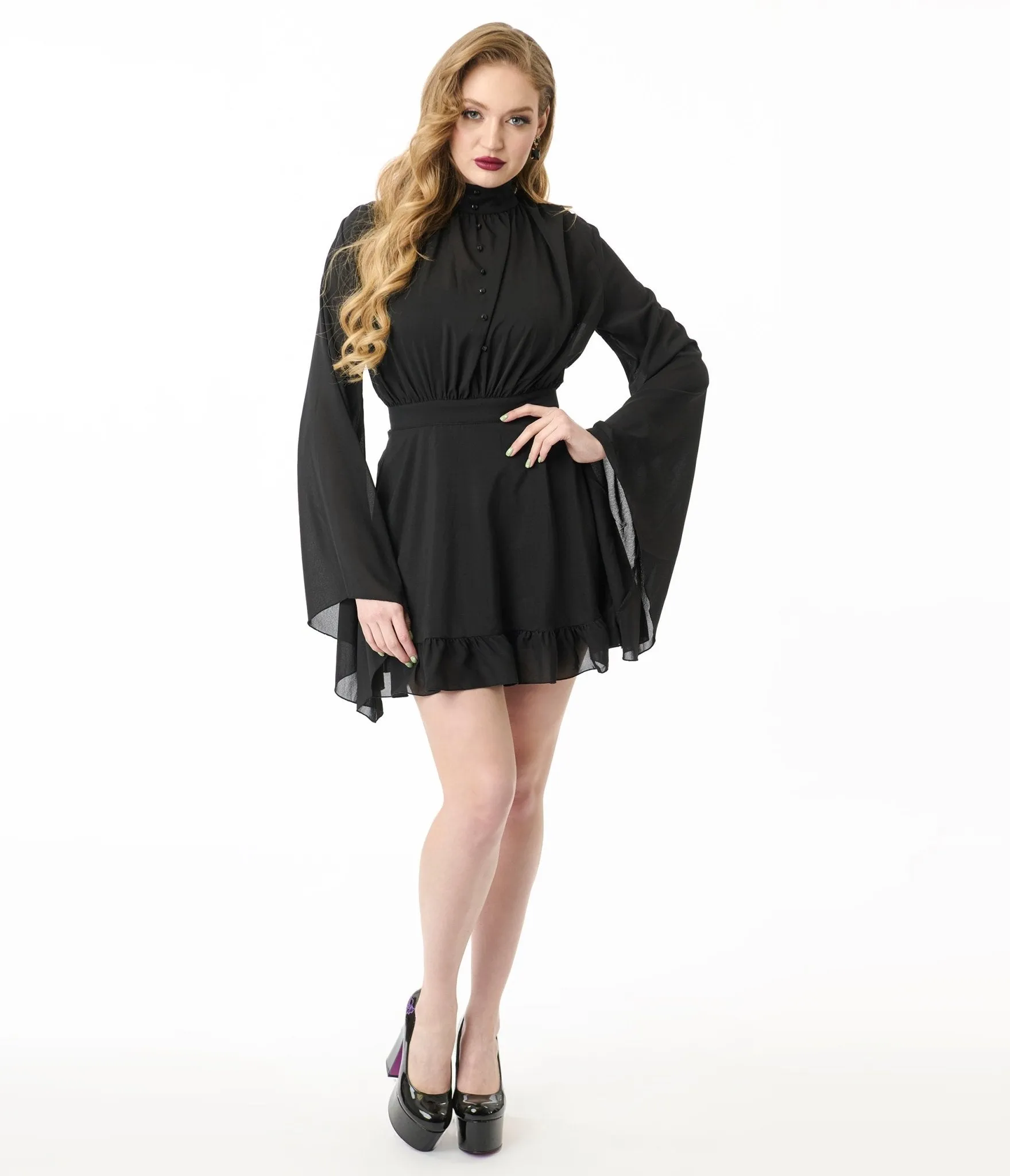 Killstar Black Darknova Mini Dress sold by Unique Vintage product image thumbnail 5