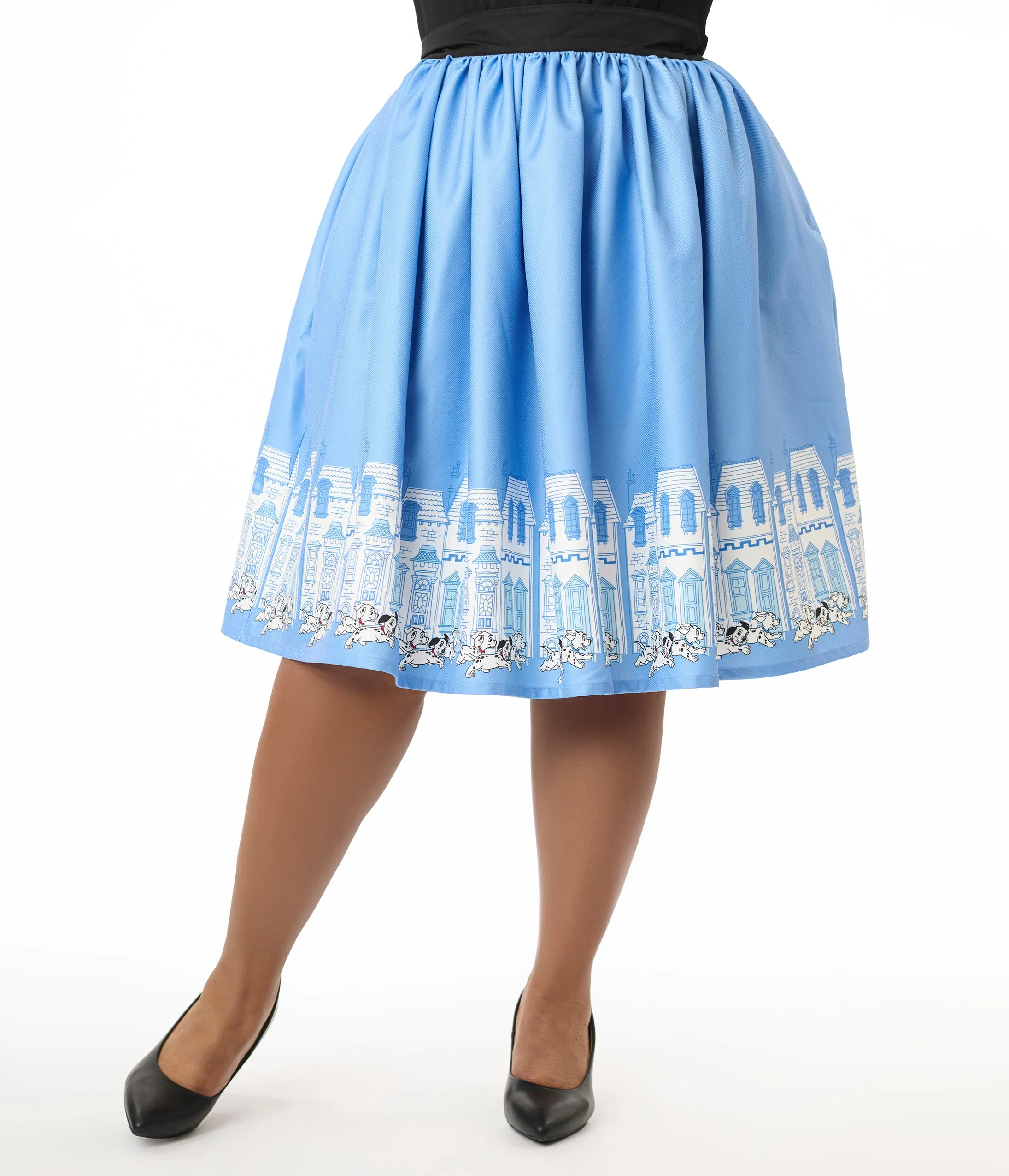 Disney Cats & Dogs Collection by Unique Vintage Plus Size Blue Dalmatians Border Swing Skirt sold by Unique Vintage product image thumbnail 3