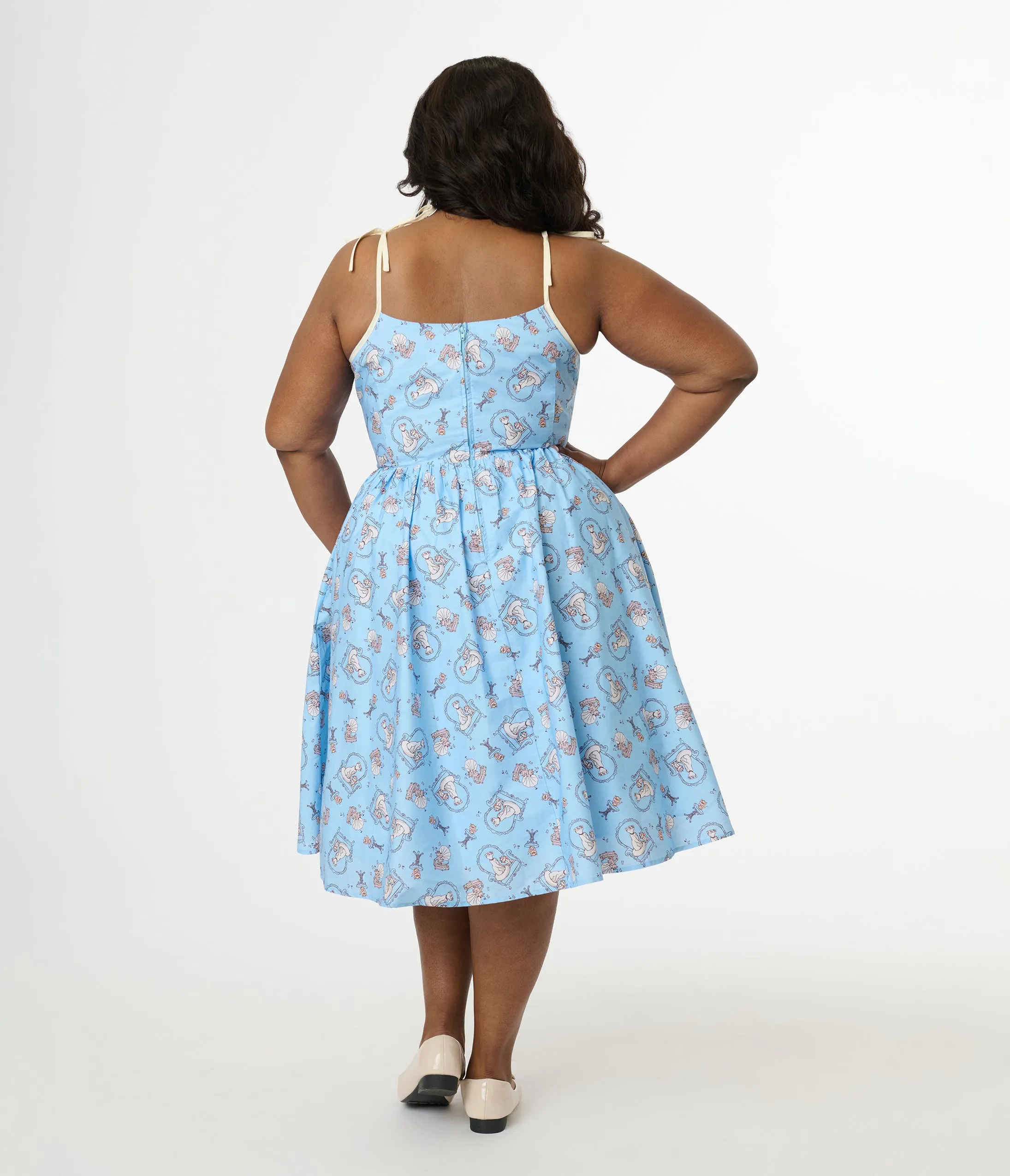 Disney Cats & Dogs Collection by Unique Vintage Plus Size Blue Aristocats Print Cotton Swing Dress sold by Unique Vintage product image thumbnail 2