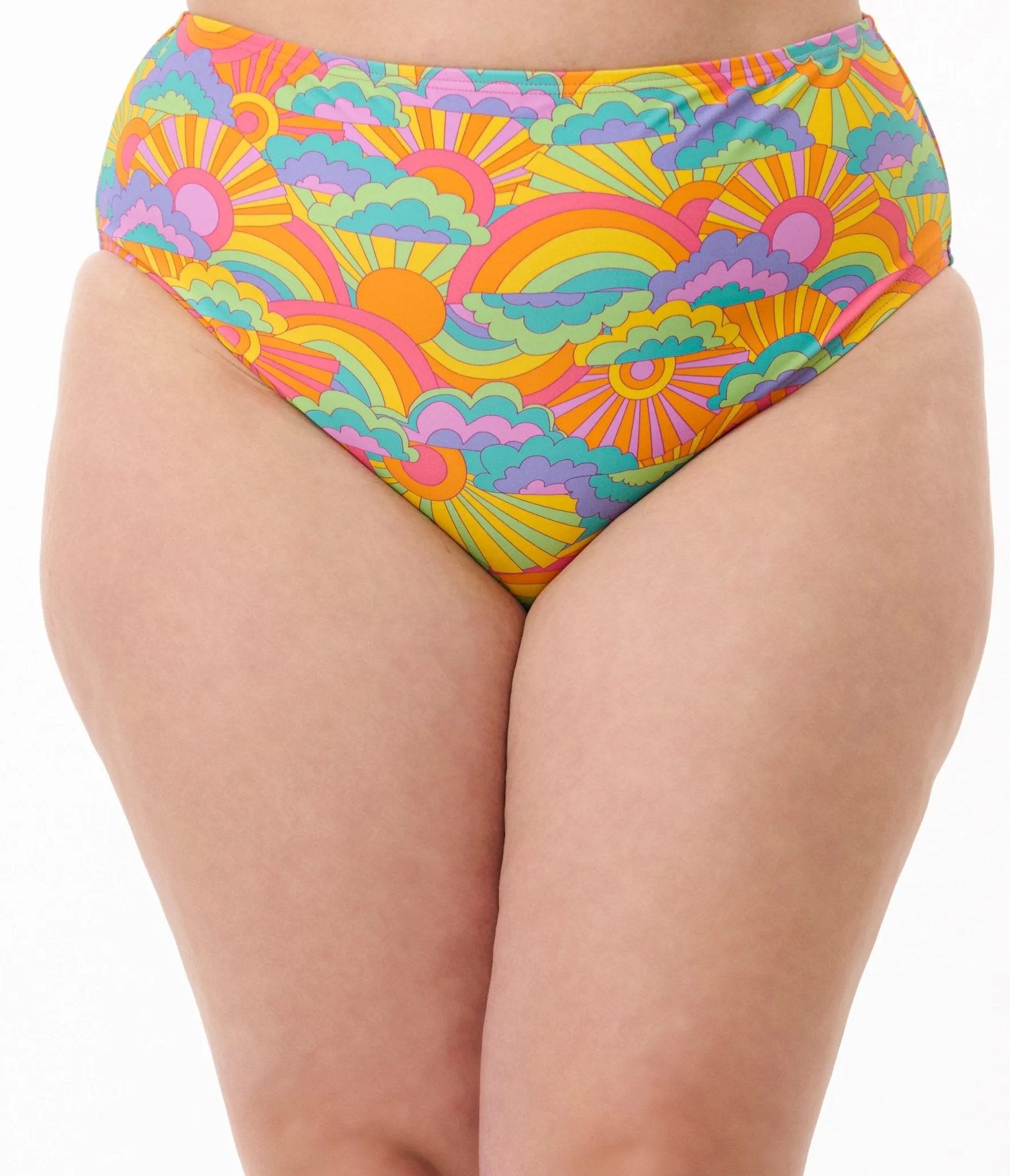 Unique Vintage Plus Size Happy Groovy Rainbow Daphne Swim Bottom sold by Unique Vintage product image thumbnail 2